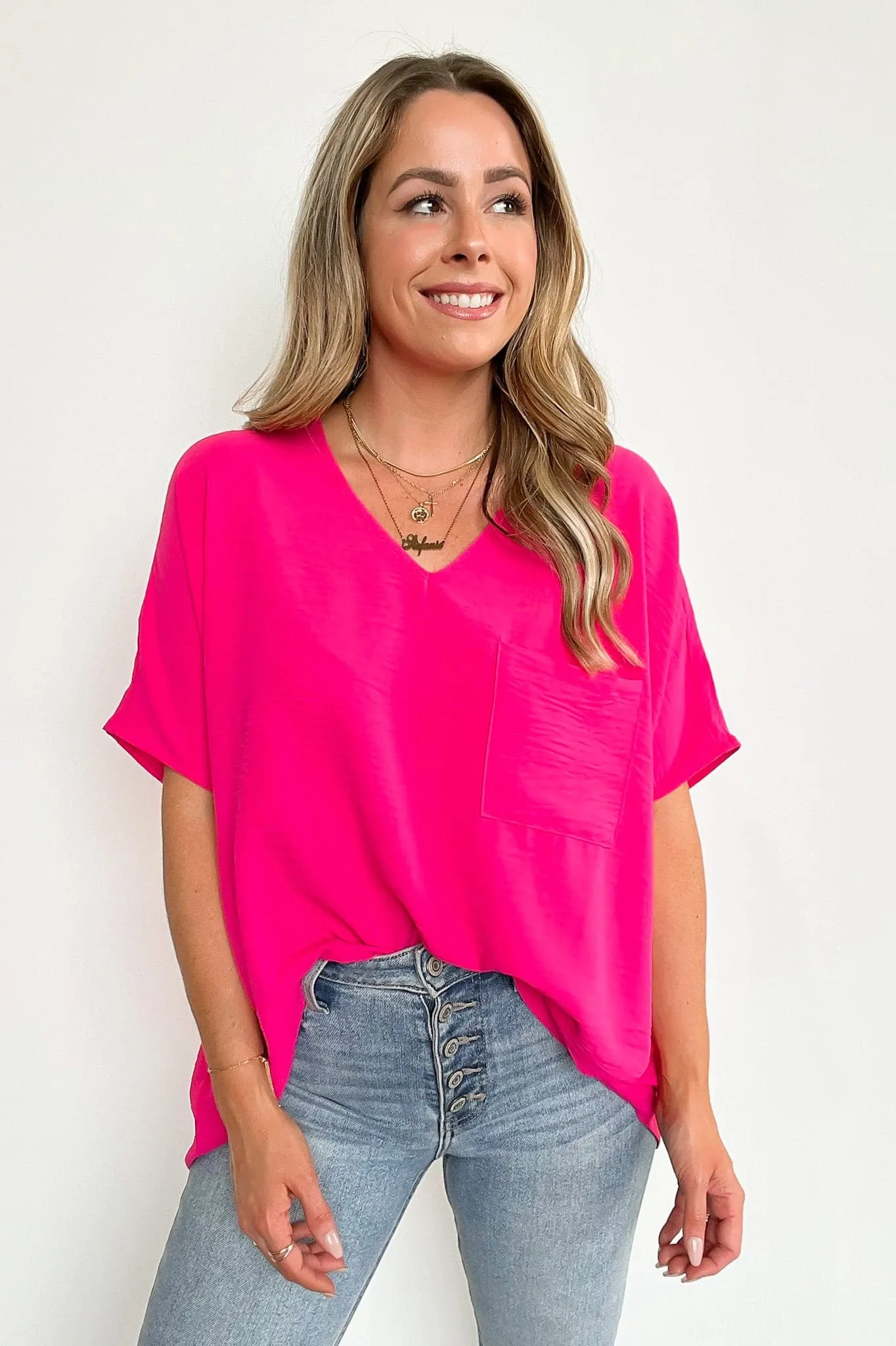 Have it Here V-Neck Pocket Top | BACK IN STOCK   NEW COLORS
