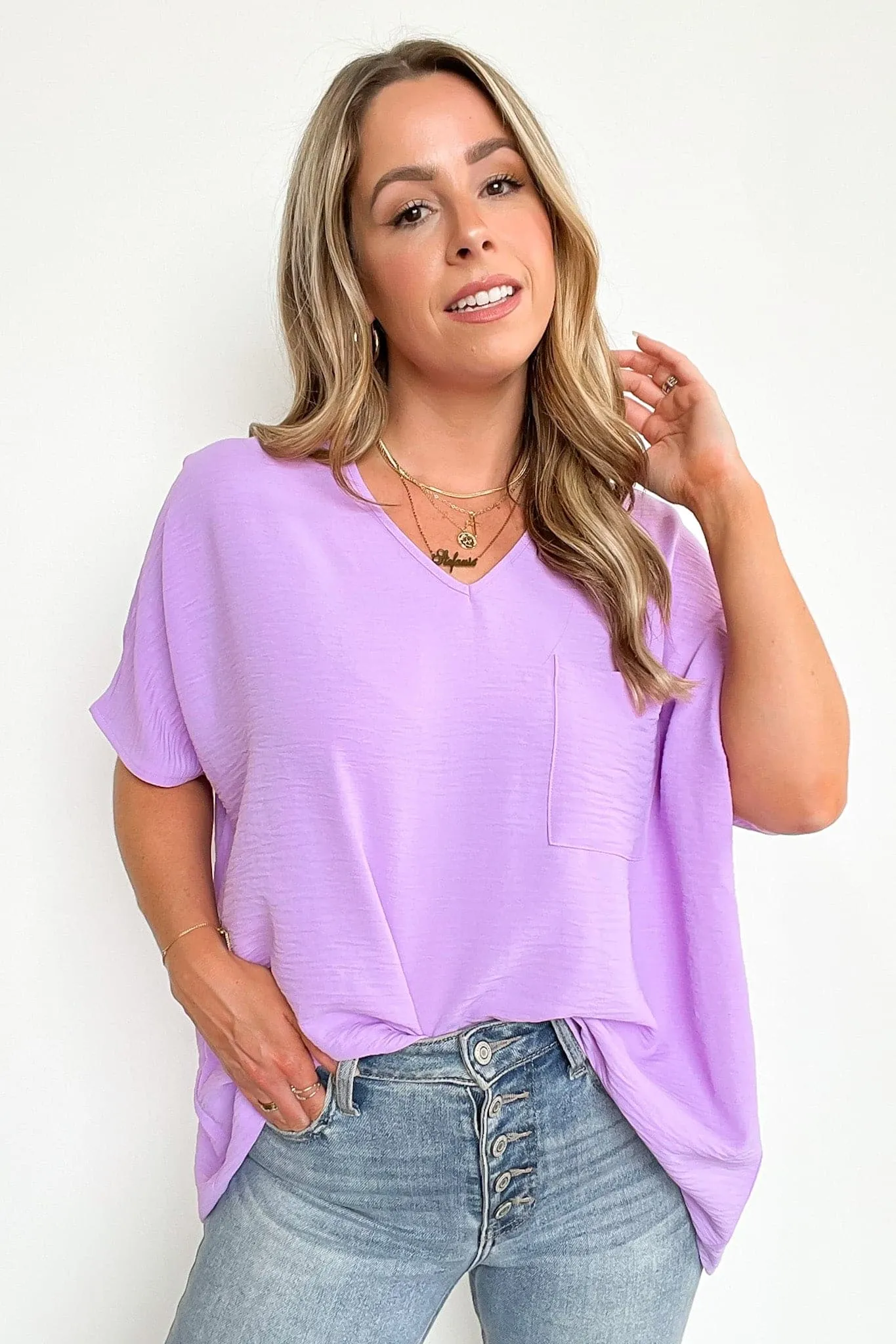 Have it Here V-Neck Pocket Top | BACK IN STOCK   NEW COLORS