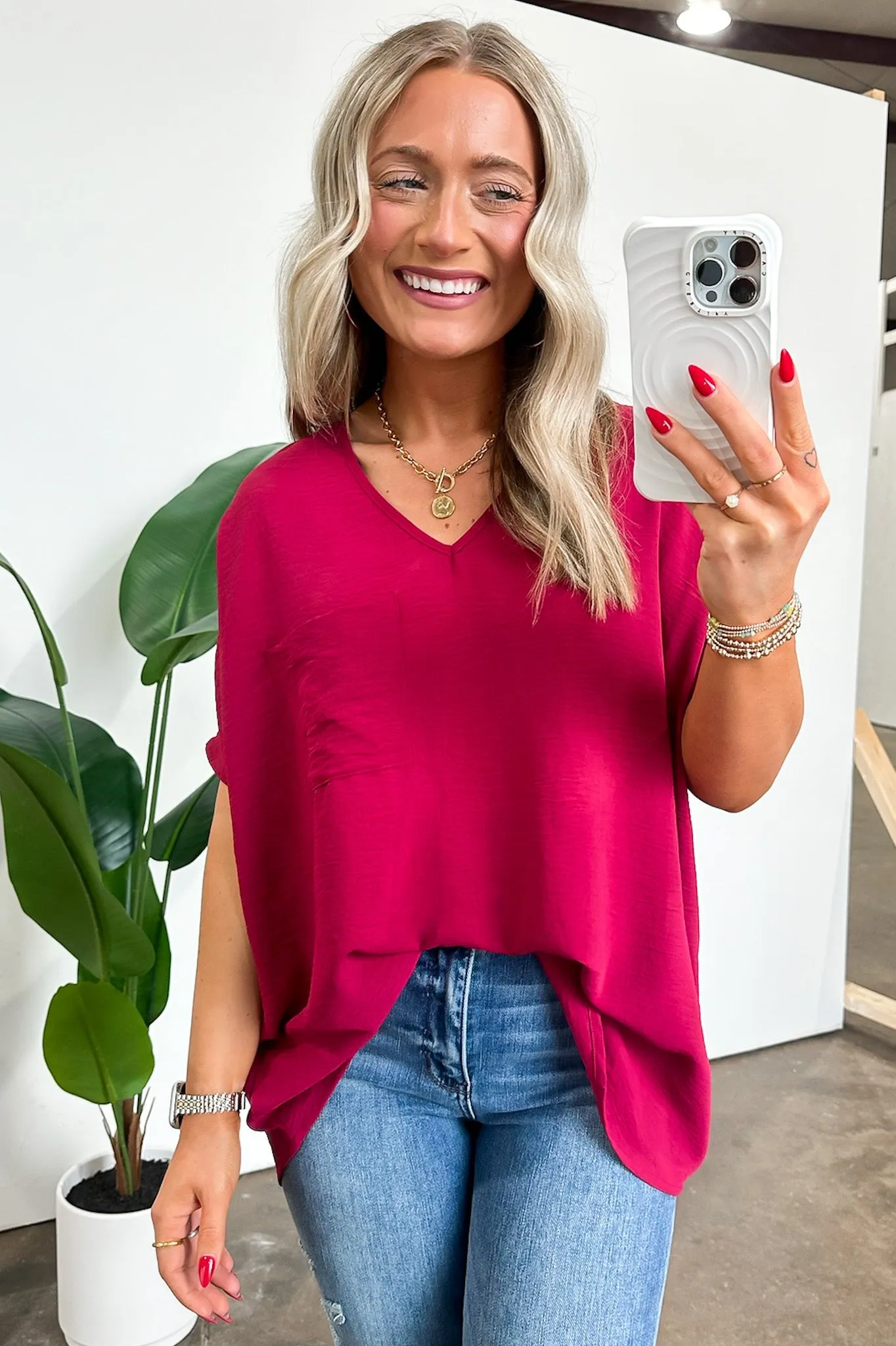 Have it Here V-Neck Pocket Top | BACK IN STOCK   NEW COLORS