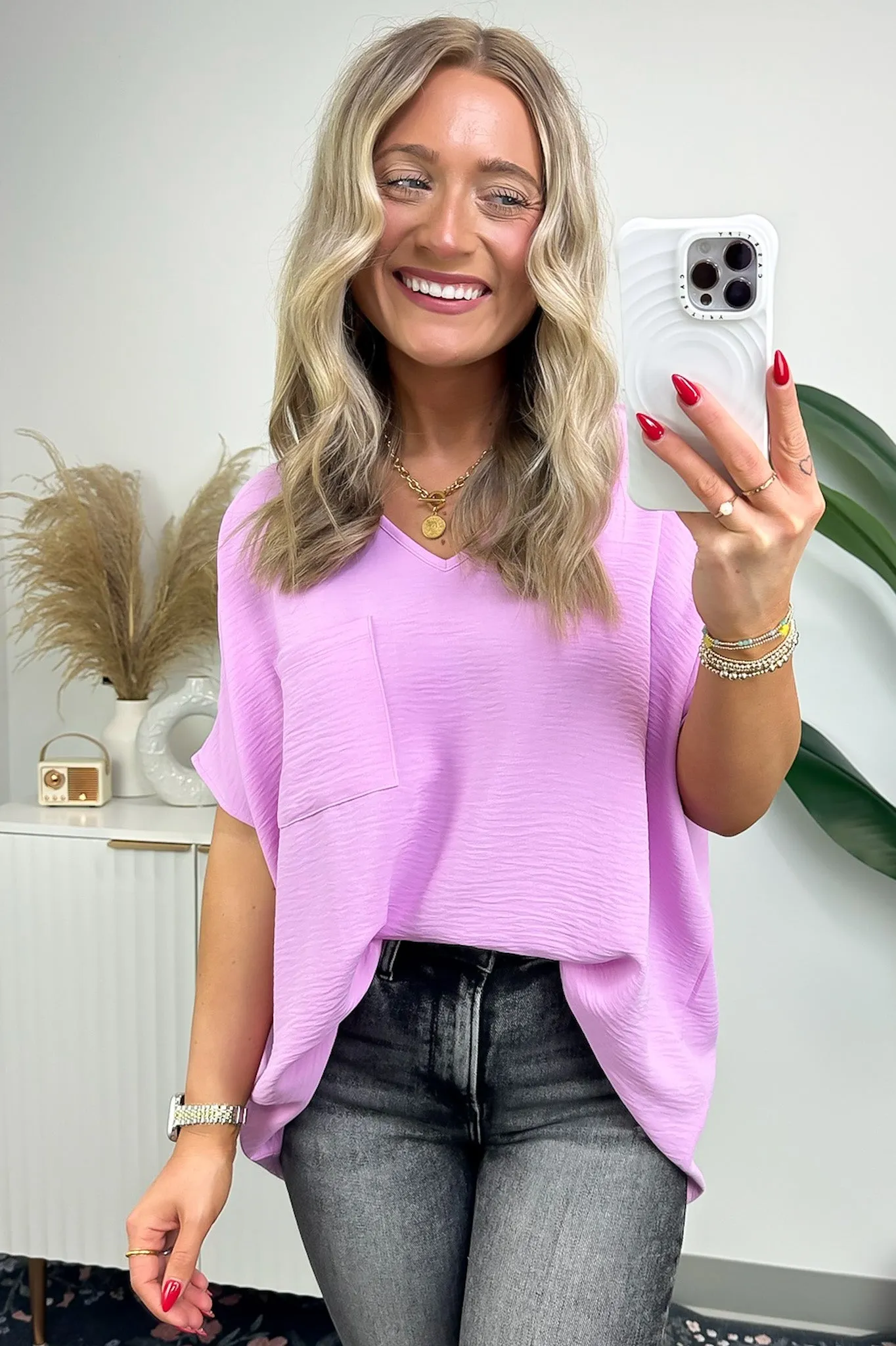 Have it Here V-Neck Pocket Top | BACK IN STOCK   NEW COLORS