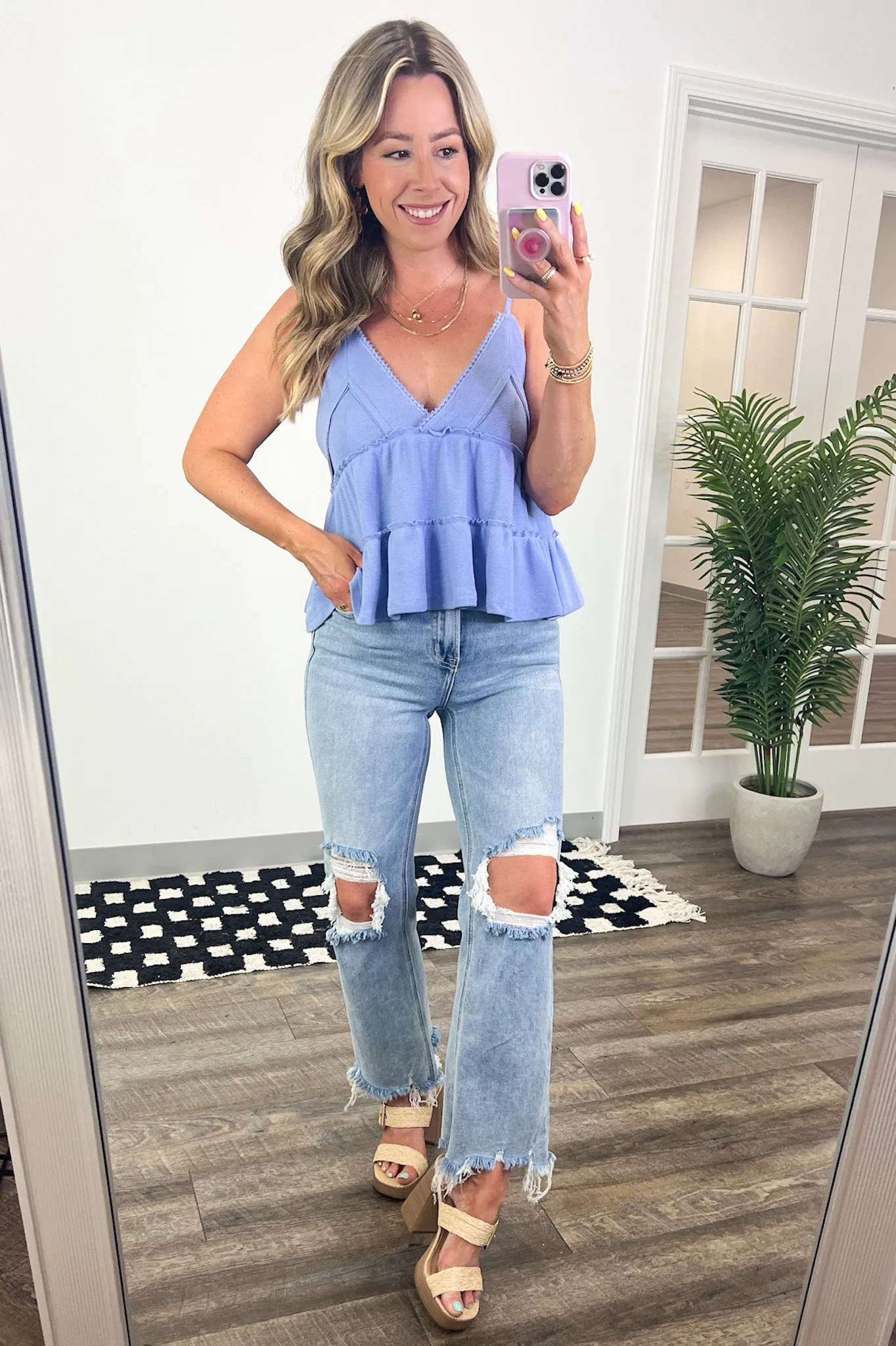 Hyacinth Babydoll Tiered Tank Top - FINAL SALE