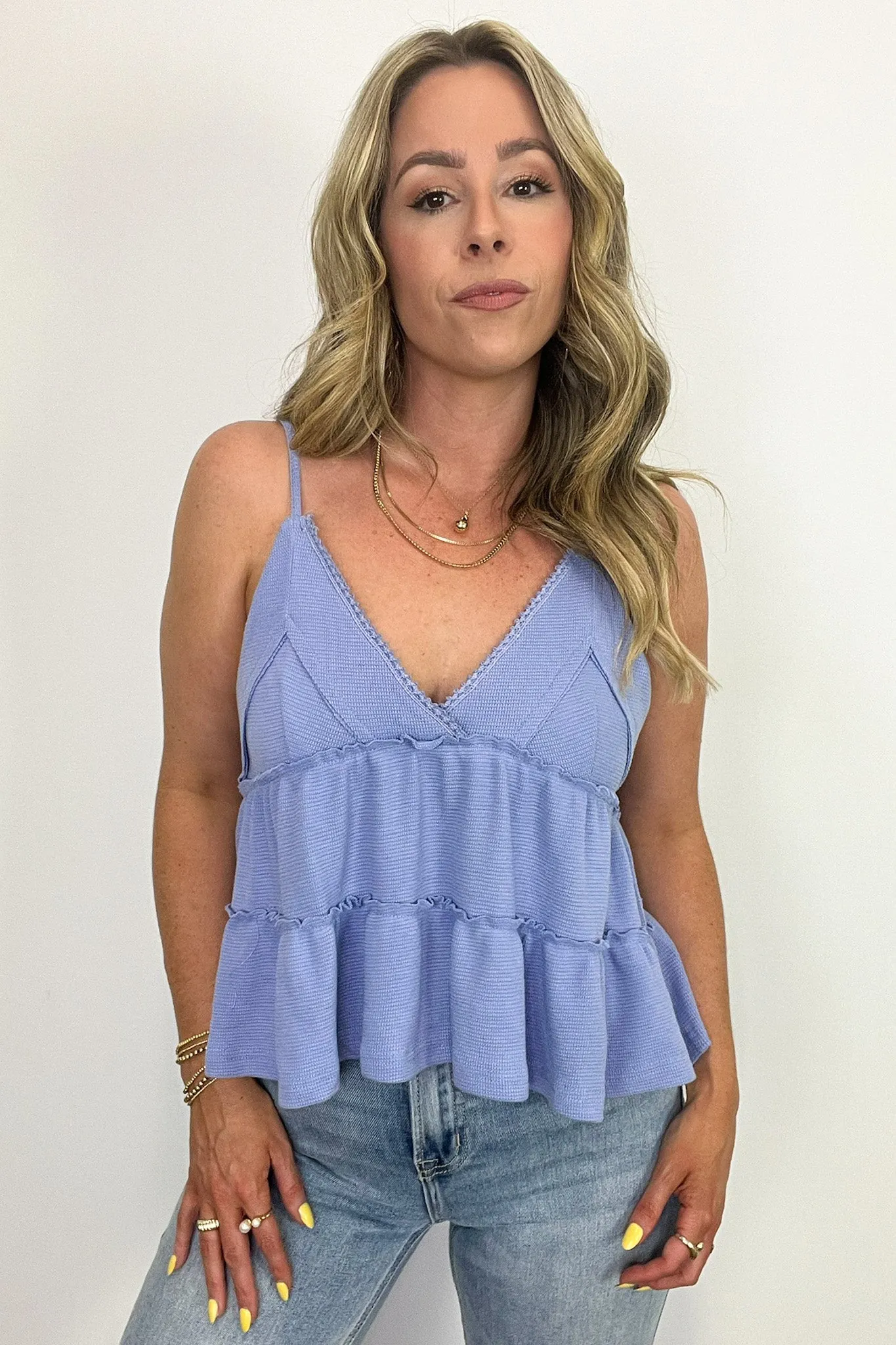 Hyacinth Babydoll Tiered Tank Top - FINAL SALE