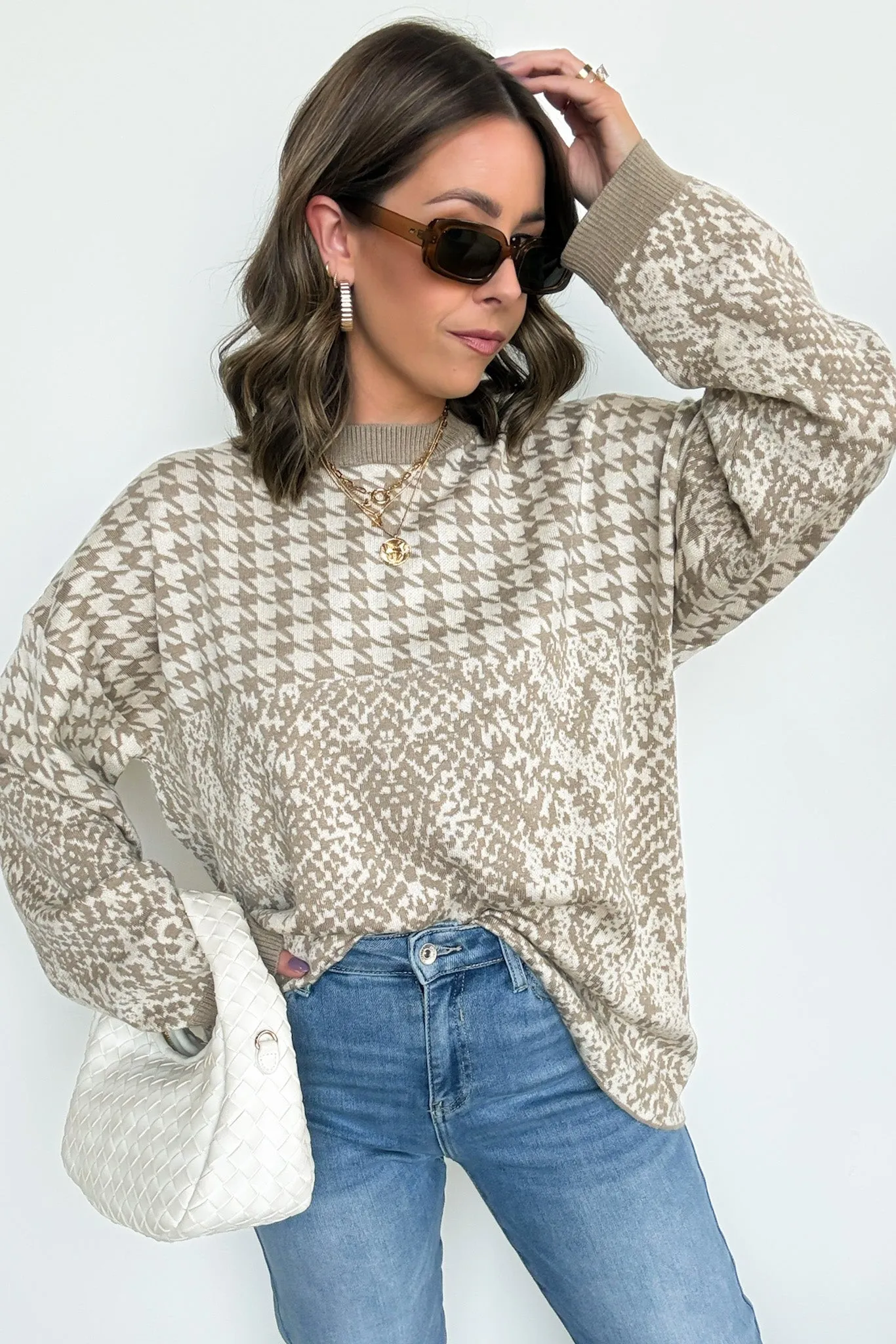 Iconic Ways Contrast Knit Pattern Sweater - FINAL SALE