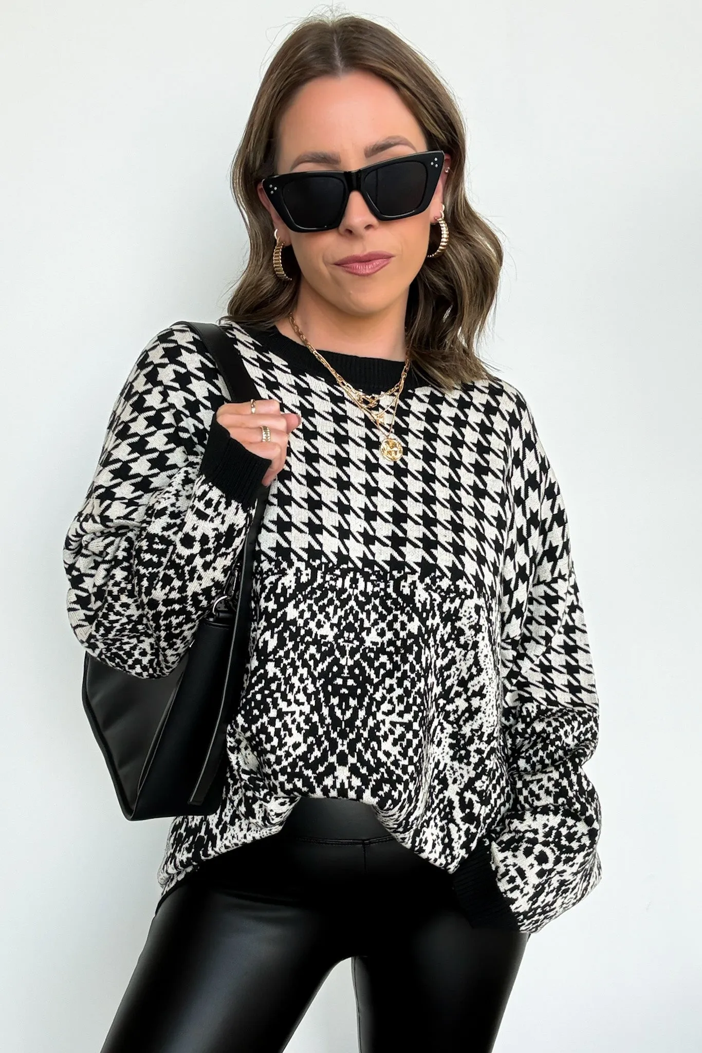 Iconic Ways Contrast Knit Pattern Sweater - FINAL SALE