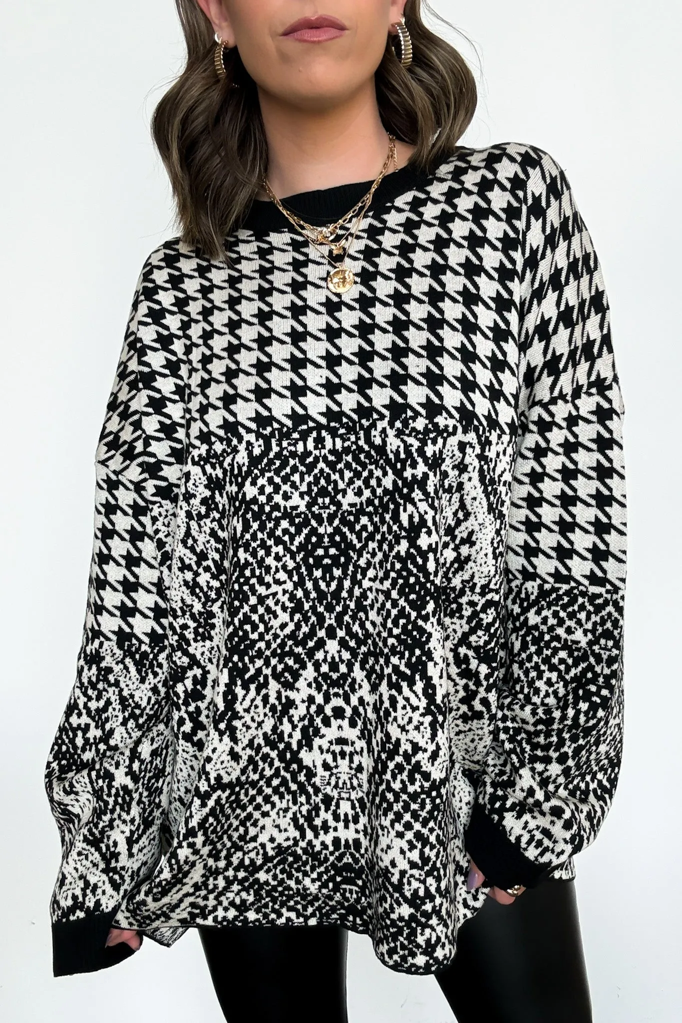 Iconic Ways Contrast Knit Pattern Sweater - FINAL SALE