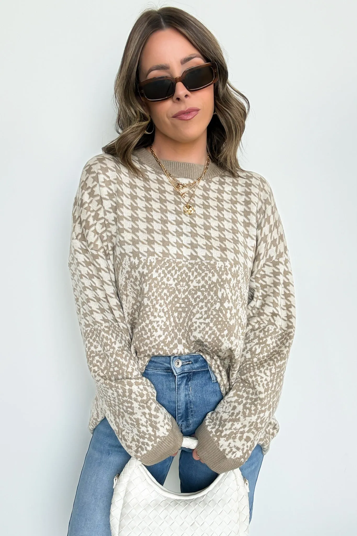 Iconic Ways Contrast Knit Pattern Sweater - FINAL SALE