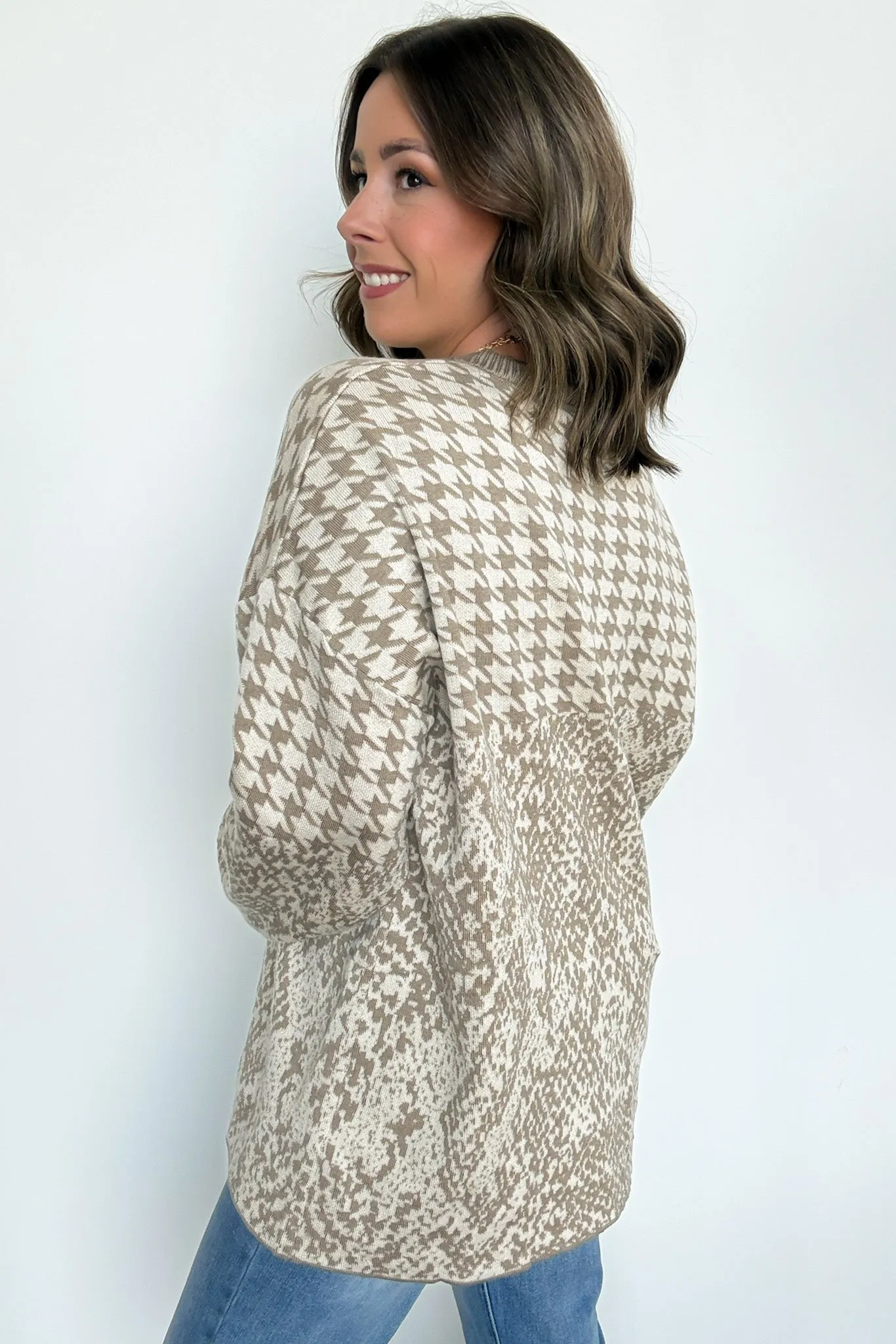 Iconic Ways Contrast Knit Pattern Sweater - FINAL SALE