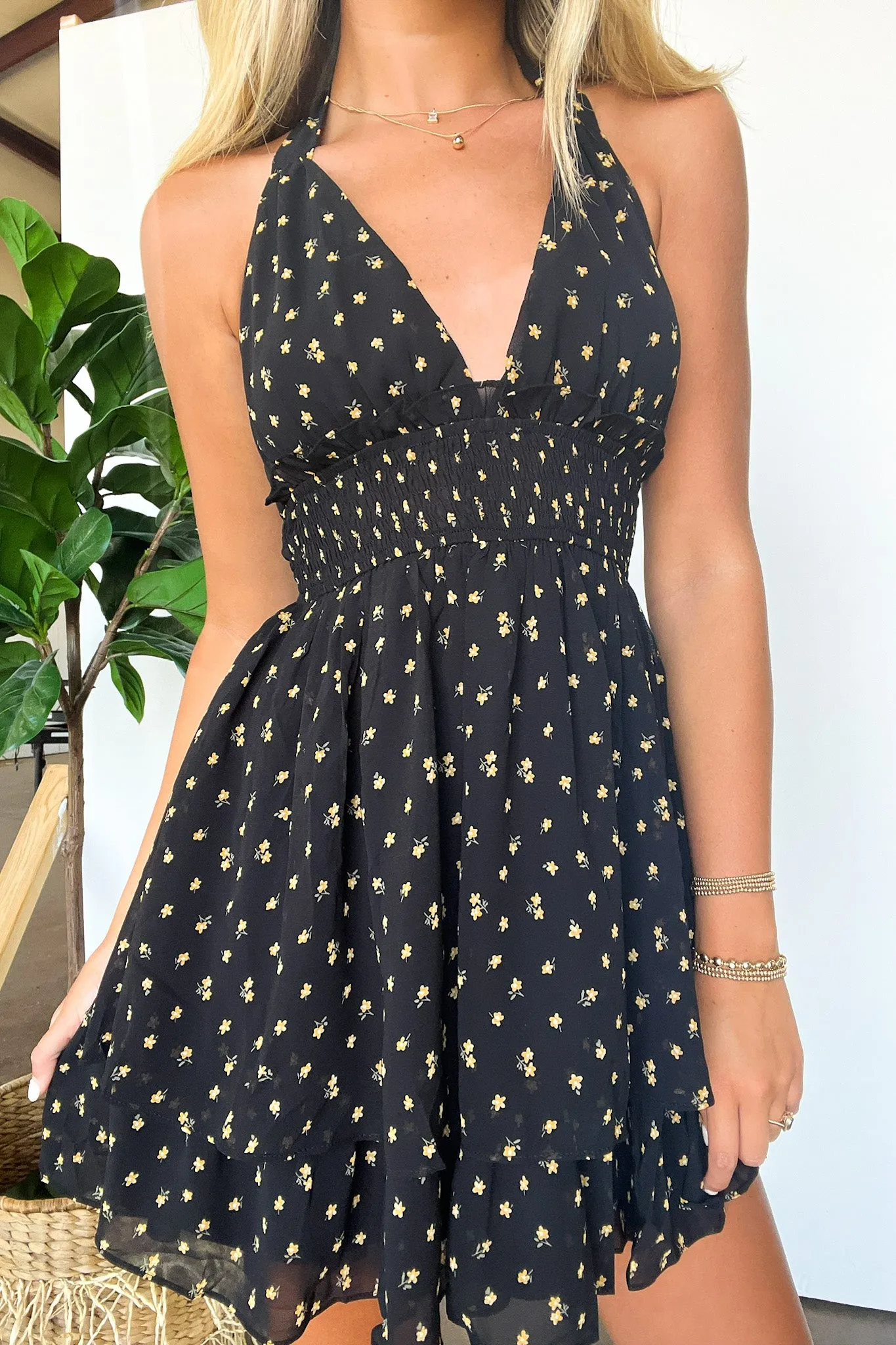 Immense Perfection Floral Print Halter Dress - FINAL SALE