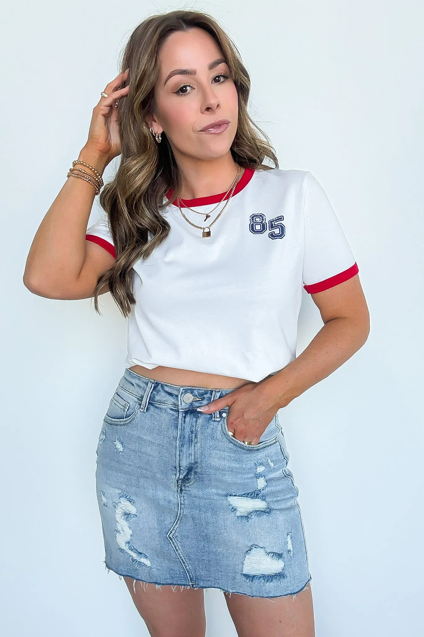 Impressionable Moment Distressed Denim Skirt - BACK IN STOCK