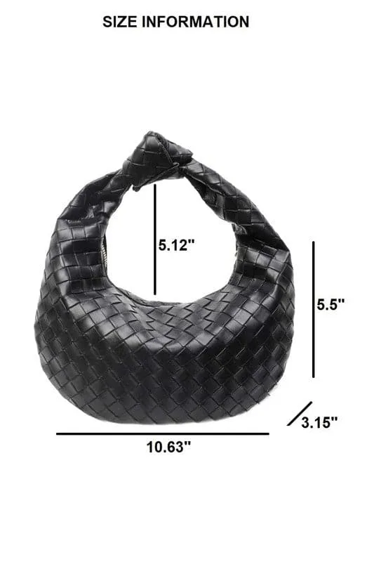 Impressive Detail Woven Knotted Sloucy Hobo Handbag