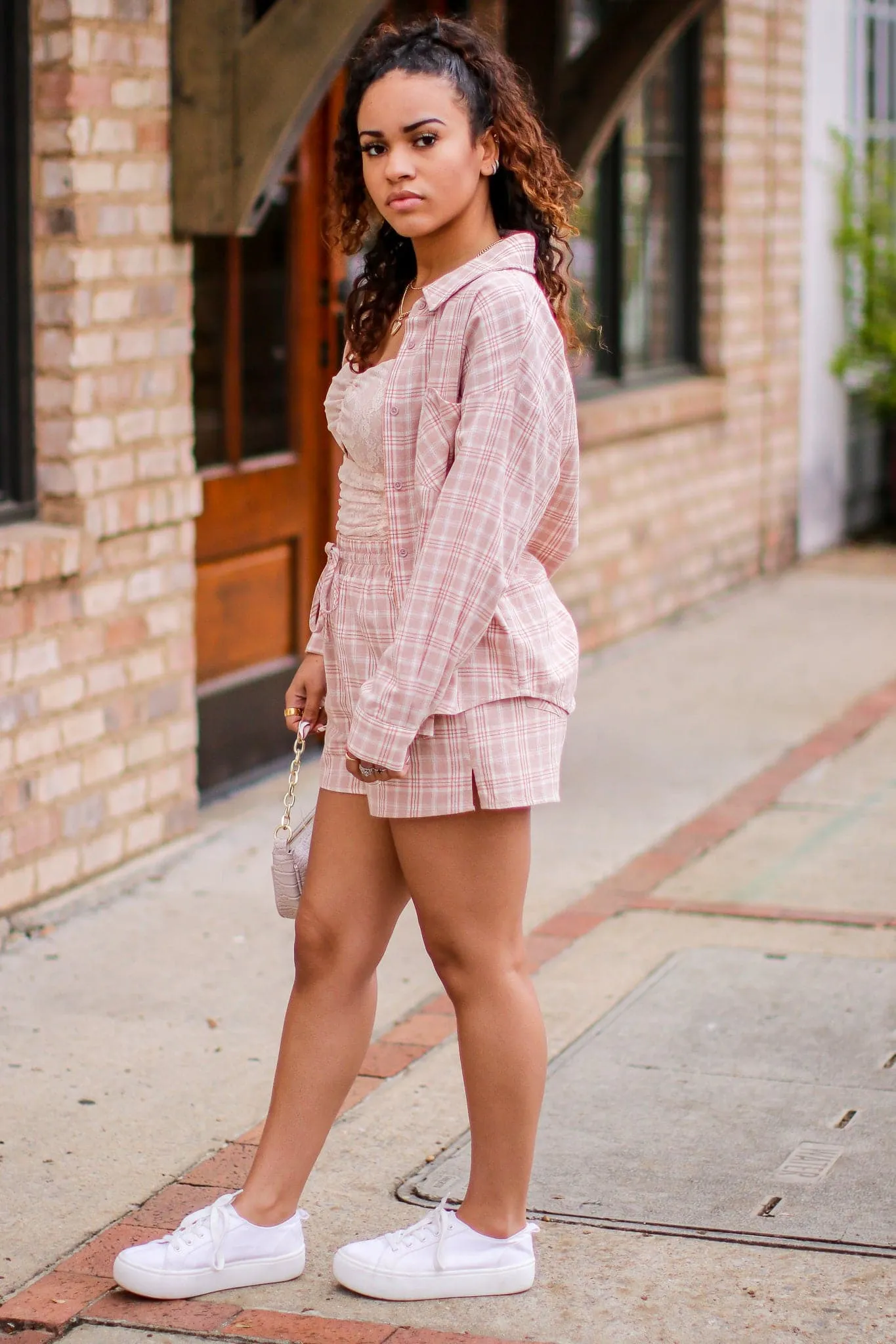 In Your Favor Plaid Elastic Waist Shorts - FINAL SALE
