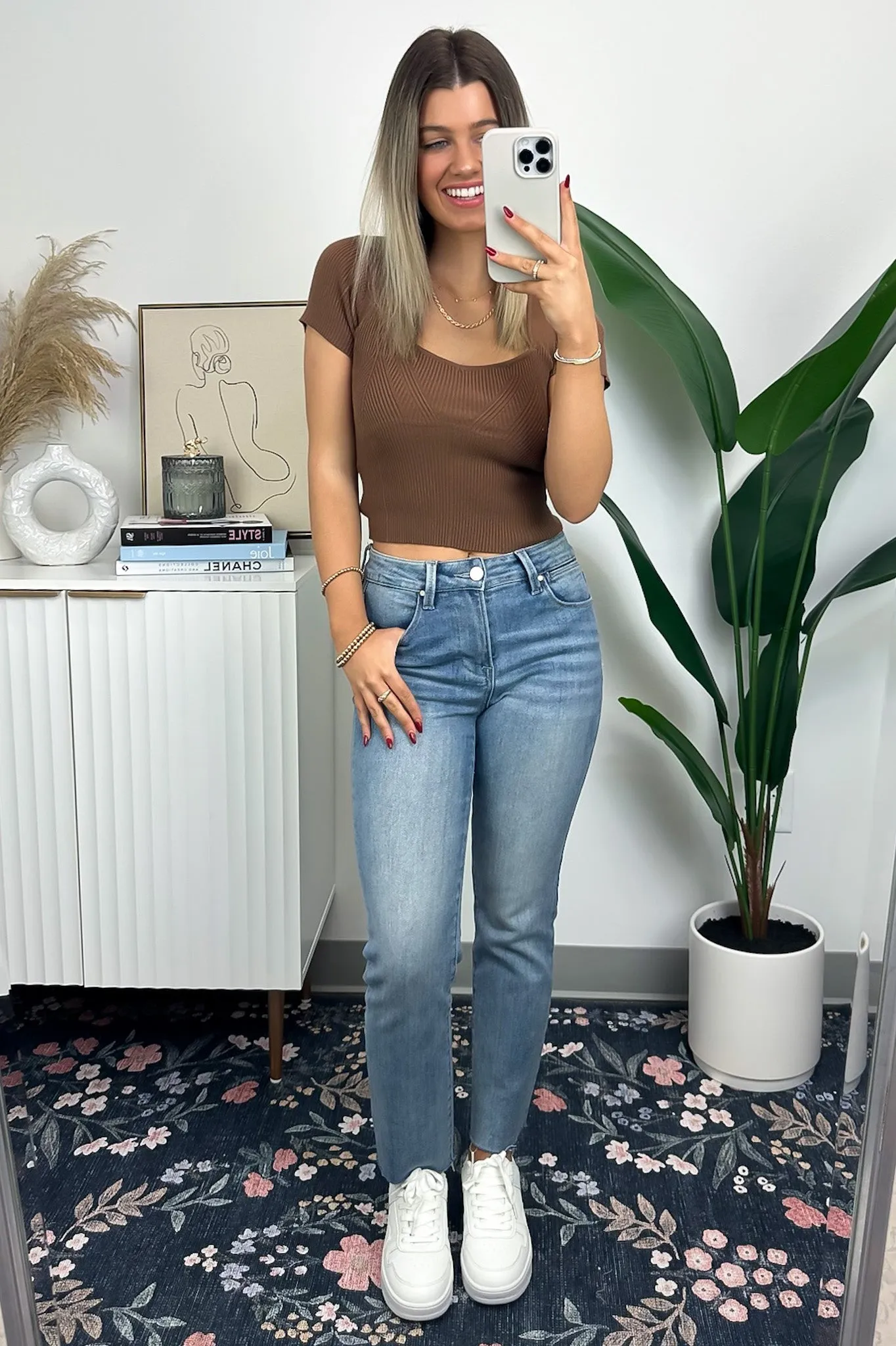 Jacindah Scoop Neck Rib Knit Top - FINAL SALE