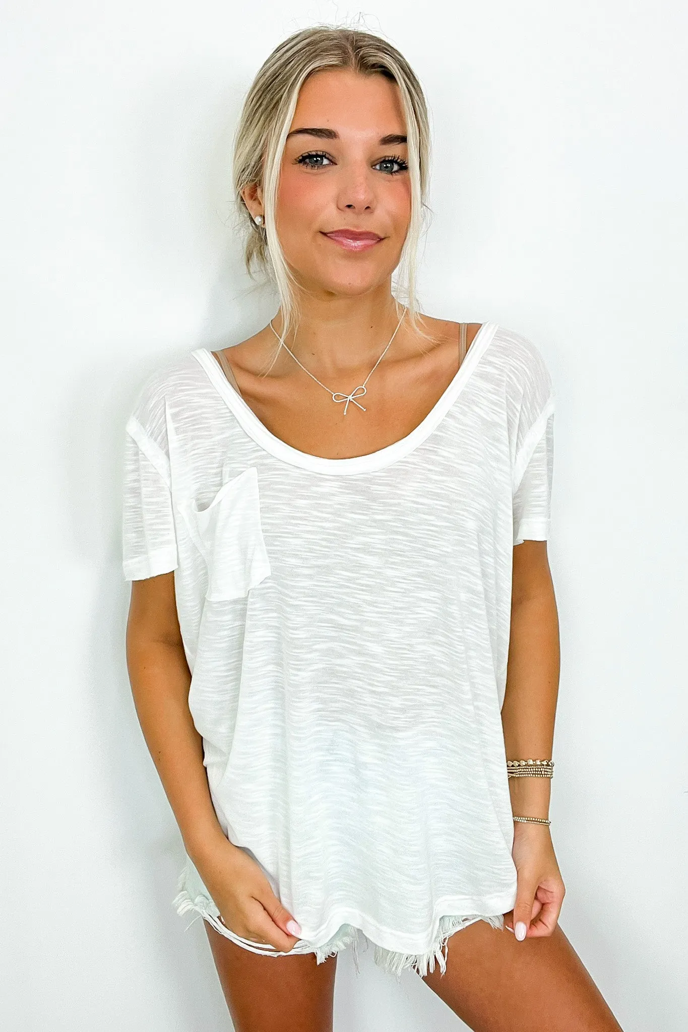 Jadyn Scoop Neck Relaxed Pocket Tee - BACK IN STOCK
