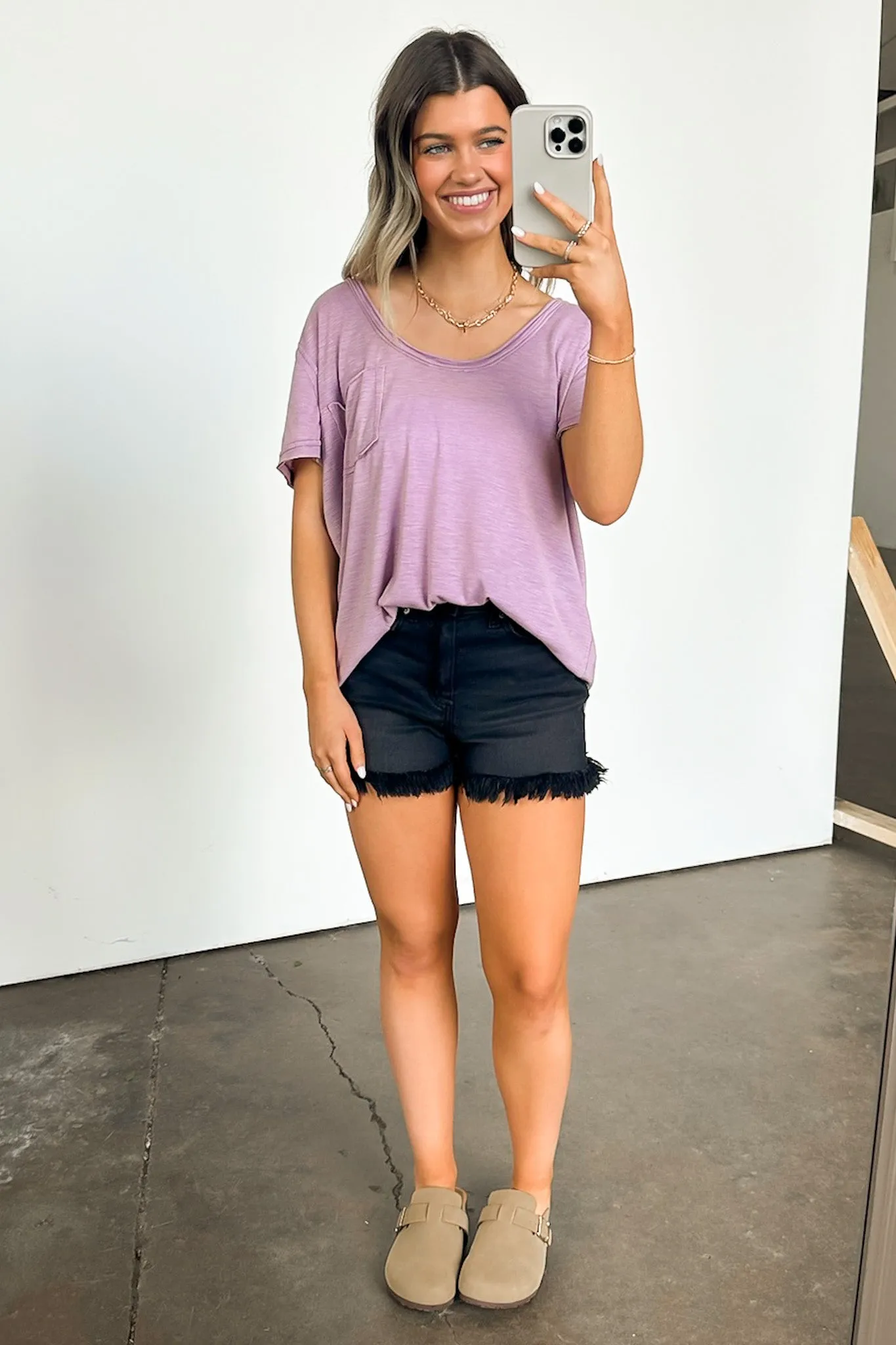Jadyn Scoop Neck Relaxed Pocket Tee - BACK IN STOCK