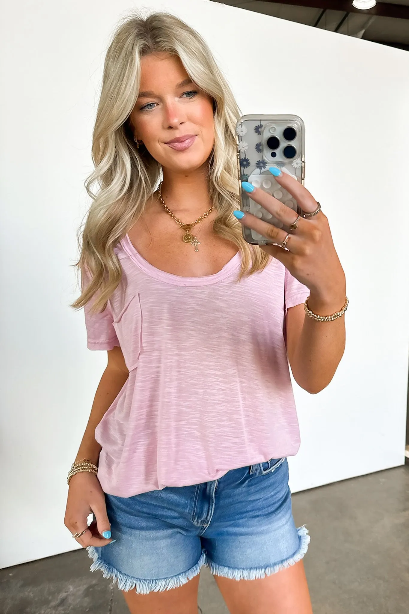 Jadyn Scoop Neck Relaxed Pocket Tee - BACK IN STOCK