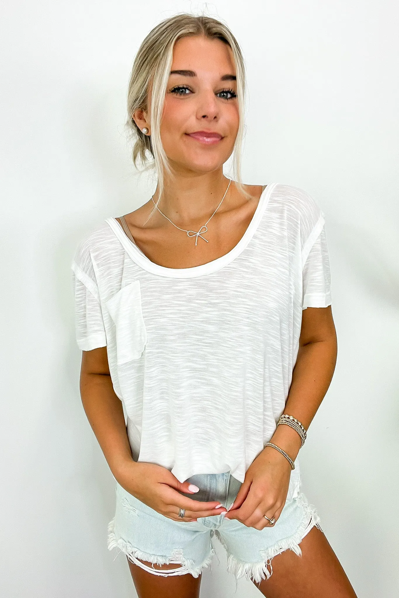 Jadyn Scoop Neck Relaxed Pocket Tee - BACK IN STOCK