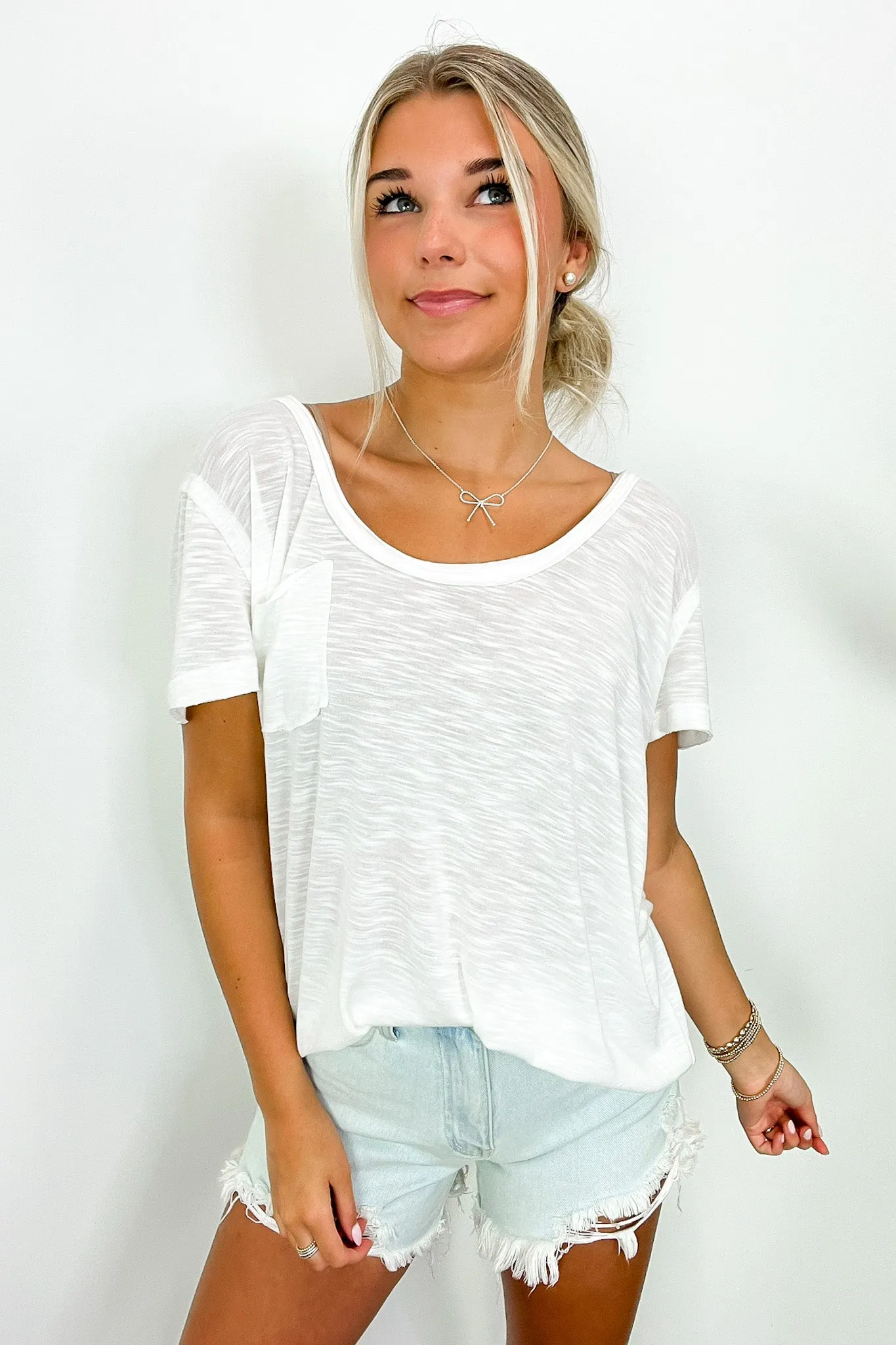 Jadyn Scoop Neck Relaxed Pocket Tee - BACK IN STOCK
