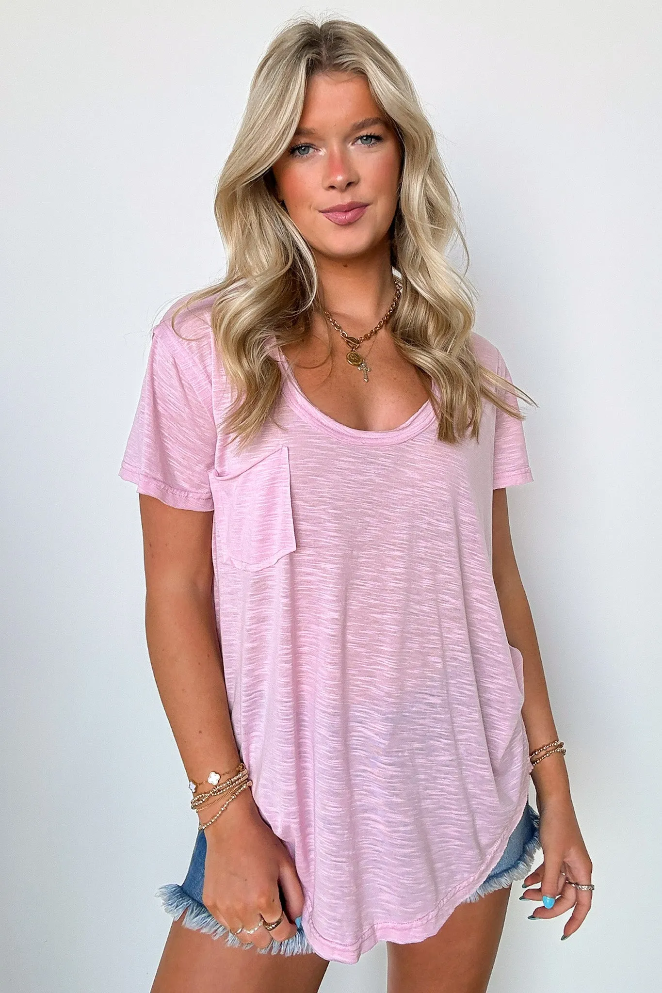 Jadyn Scoop Neck Relaxed Pocket Tee - BACK IN STOCK