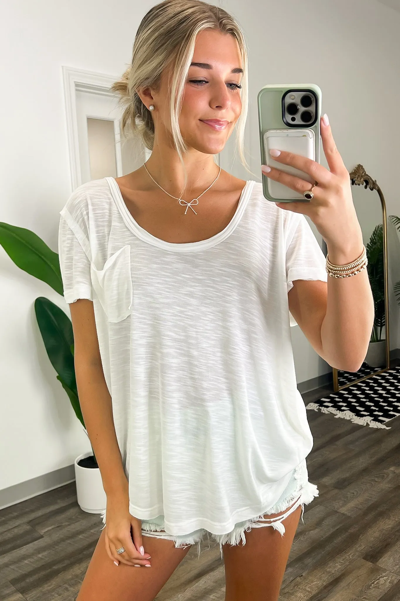 Jadyn Scoop Neck Relaxed Pocket Tee - BACK IN STOCK