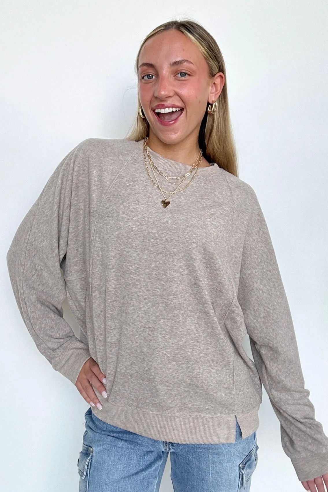 Janay Oversized Contrast Knit Pullover - FINAL SALE