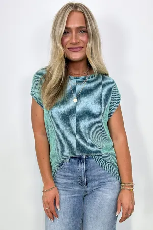 Janna Ribbed Short Sleeve Top