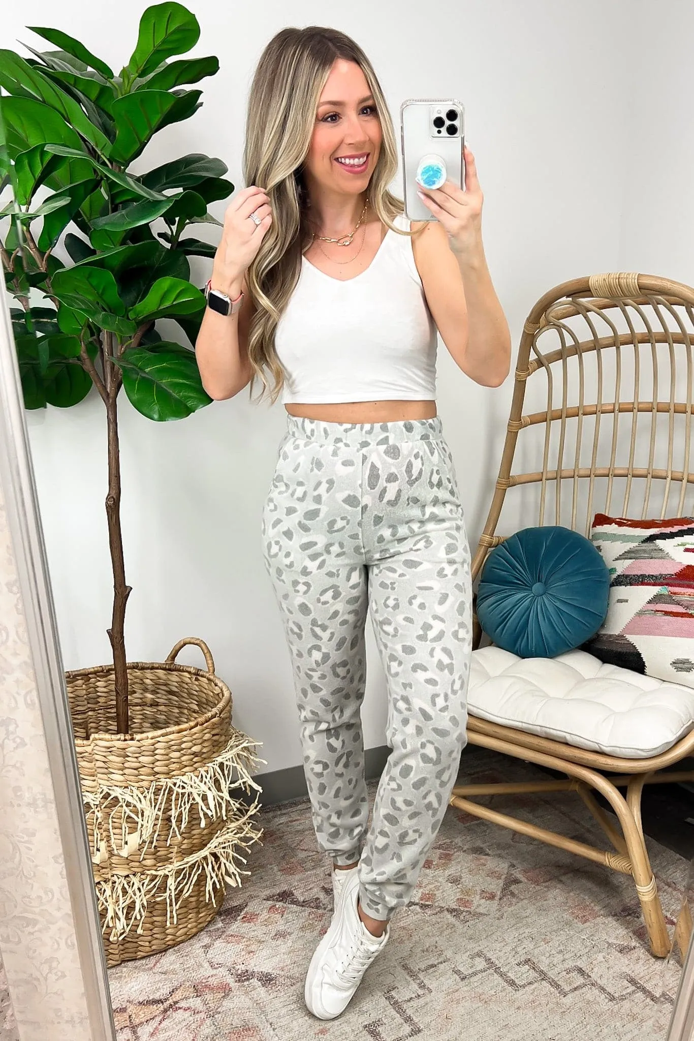 Jaxx Animal Print High Waist Joggers - FINAL SALE