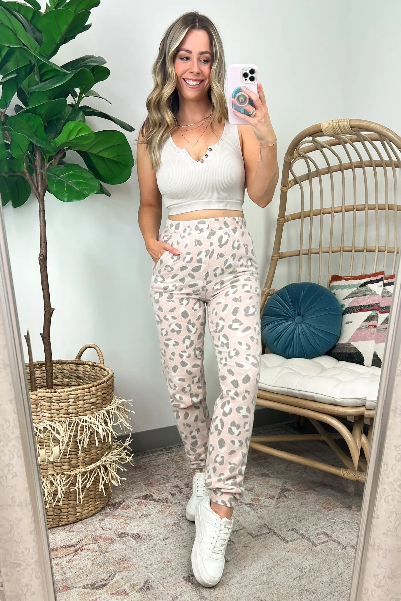 Jaxx Animal Print High Waist Joggers - FINAL SALE