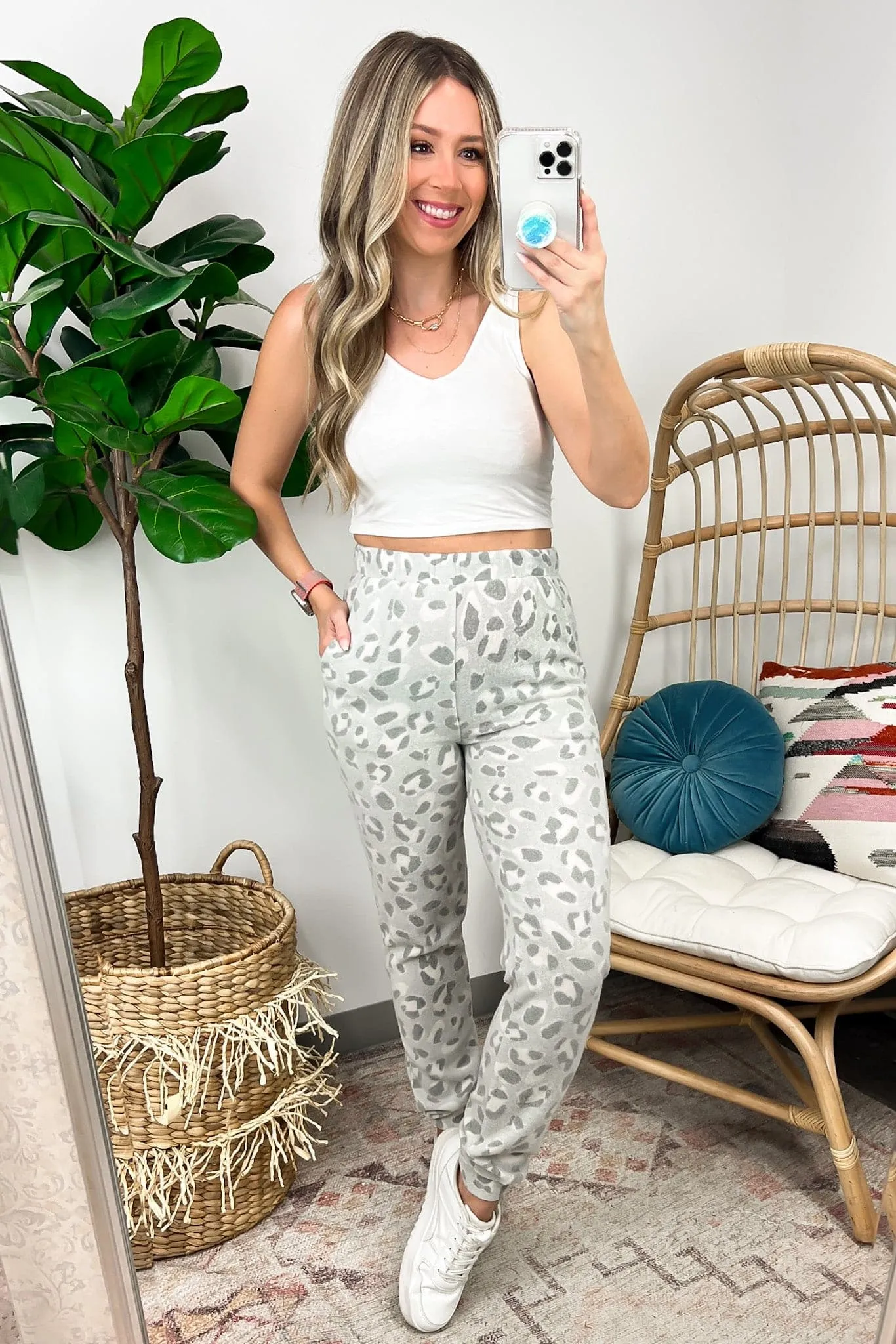 Jaxx Animal Print High Waist Joggers - FINAL SALE