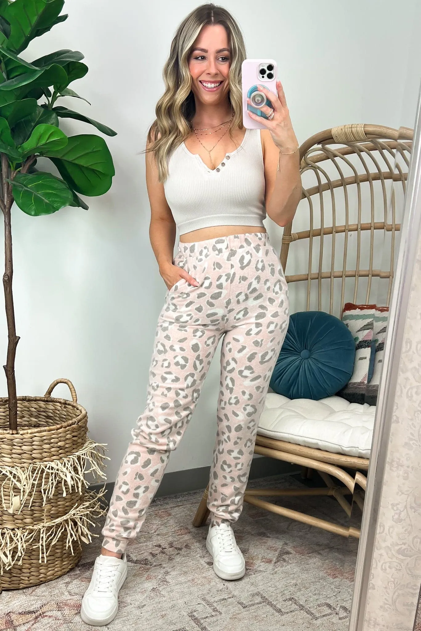 Jaxx Animal Print High Waist Joggers - FINAL SALE
