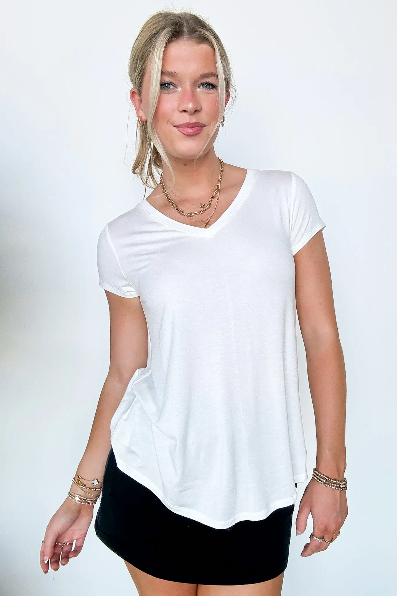 Jayme V-Neck Short Sleeve Top - FINAL SALE