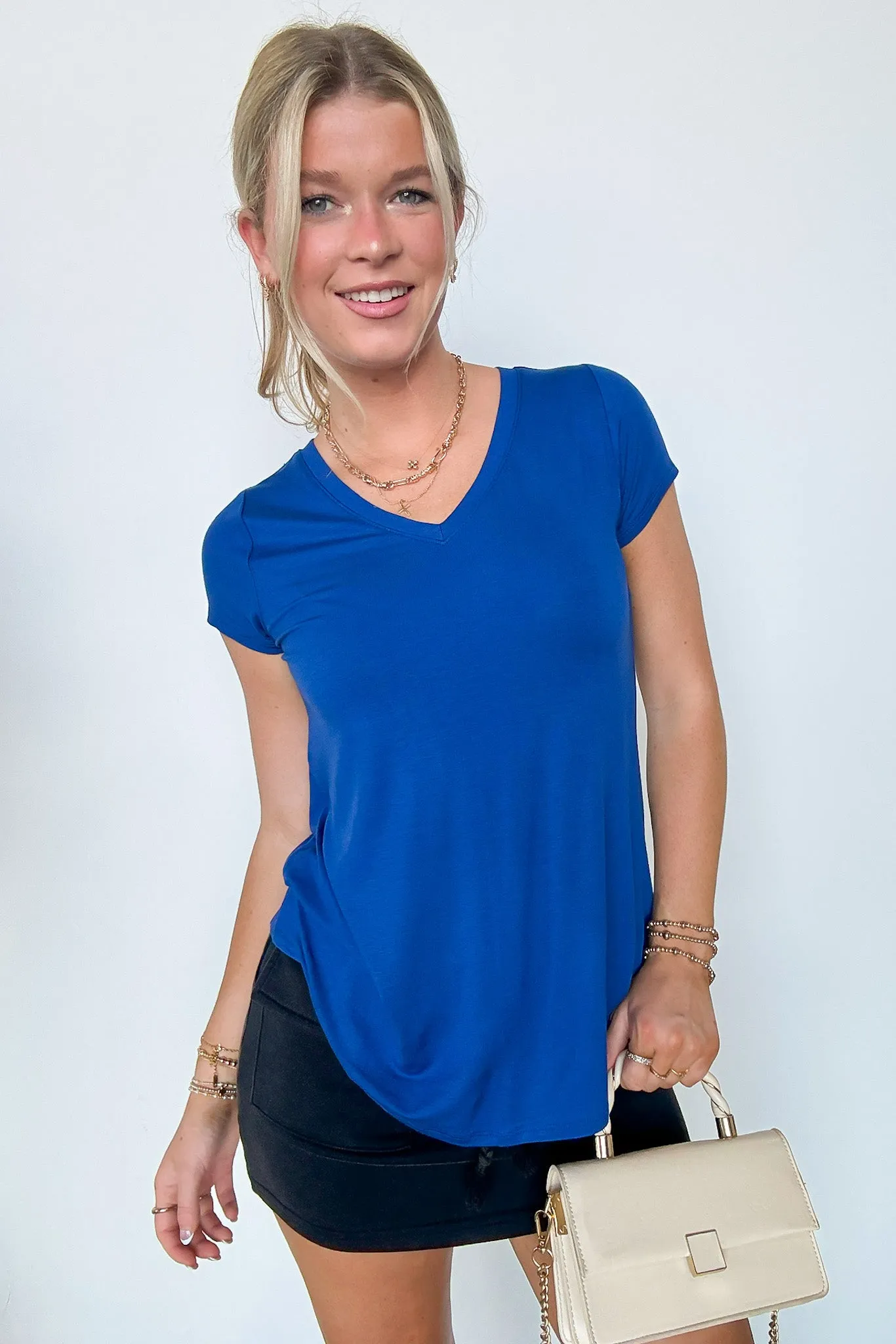 Jayme V-Neck Short Sleeve Top - FINAL SALE