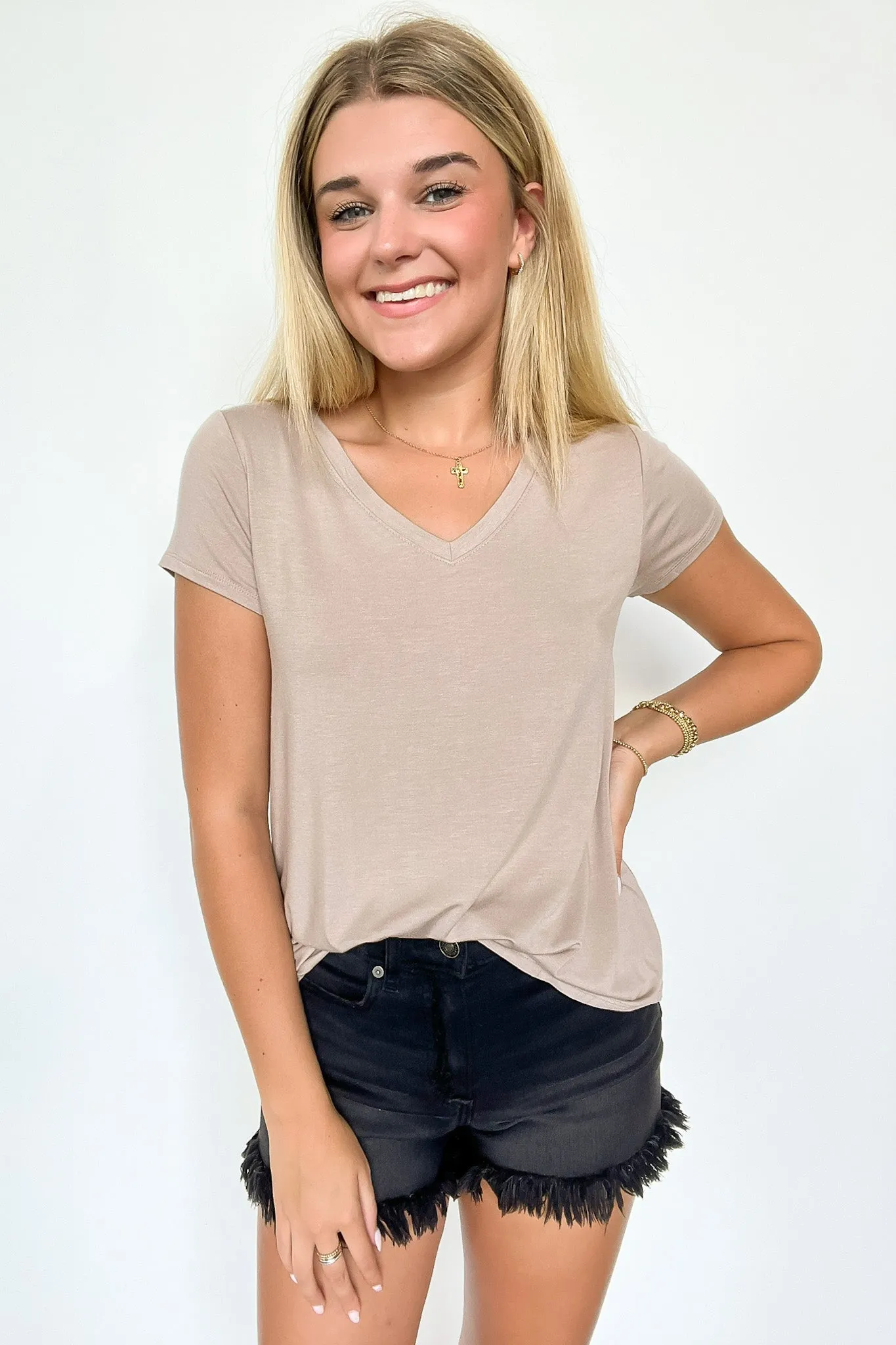 Jayme V-Neck Short Sleeve Top - FINAL SALE