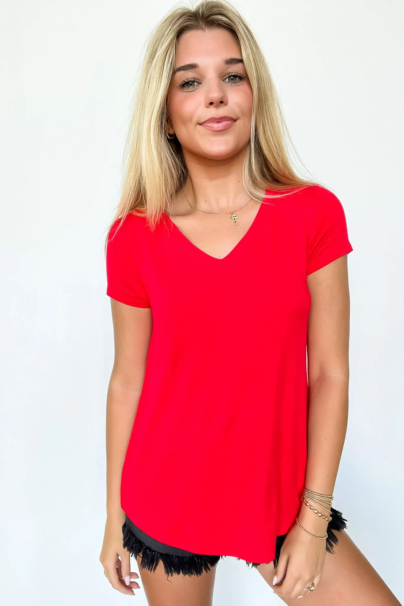 Jayme V-Neck Short Sleeve Top - FINAL SALE