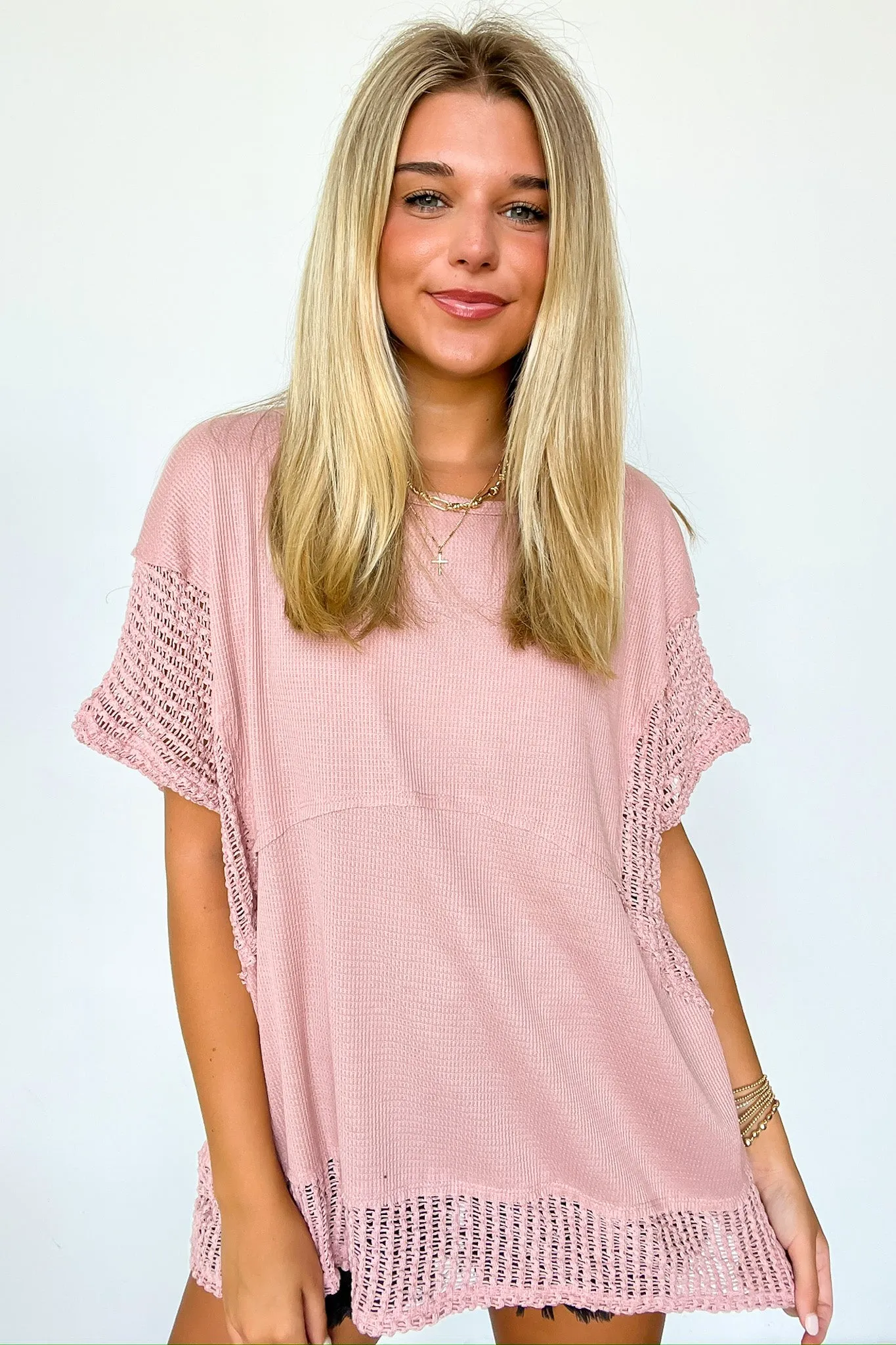 Jazmine Crochet Knit Tunic Top - FINAL SALE