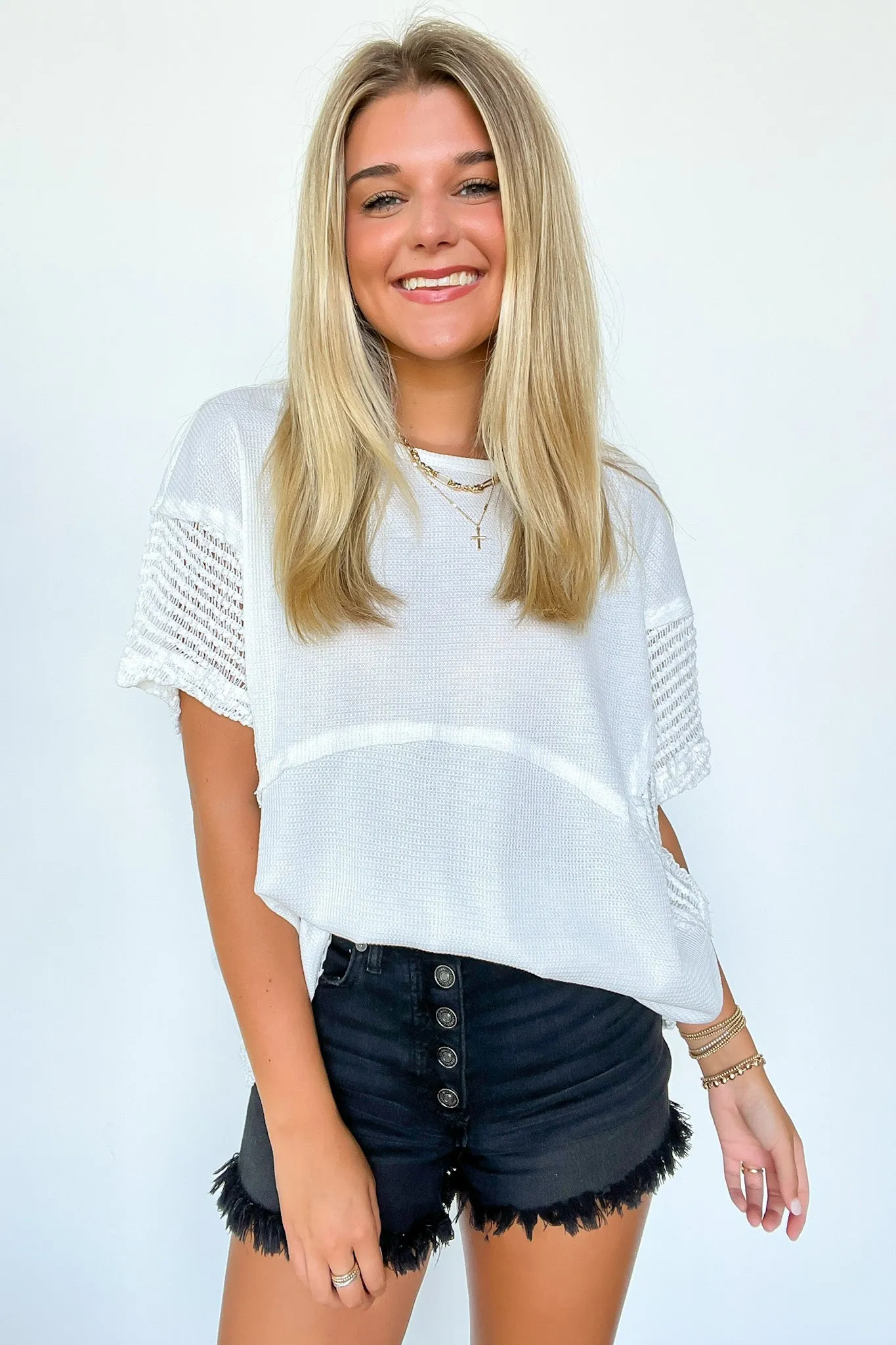 Jazmine Crochet Knit Tunic Top - FINAL SALE
