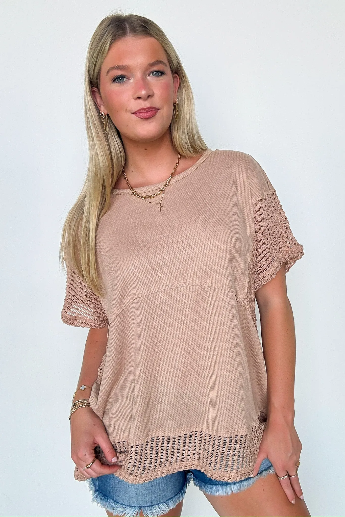 Jazmine Crochet Knit Tunic Top - FINAL SALE