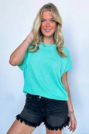 Jenisa Ribbed Knit Relaxed Top