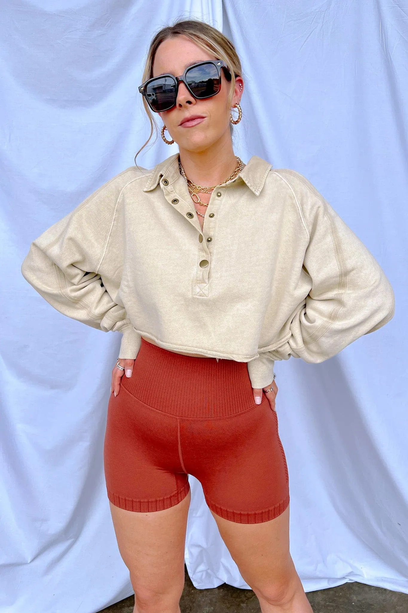 Jhett Seamless High Waist Eyelet Shorts - FINAL SALE