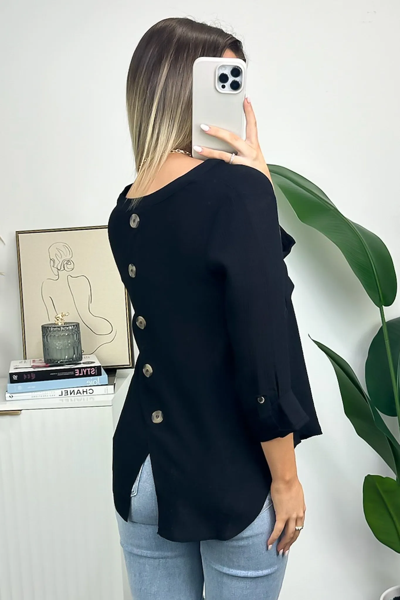 Jillisa V-Neck Woven Pocket Top - FINAL SALE