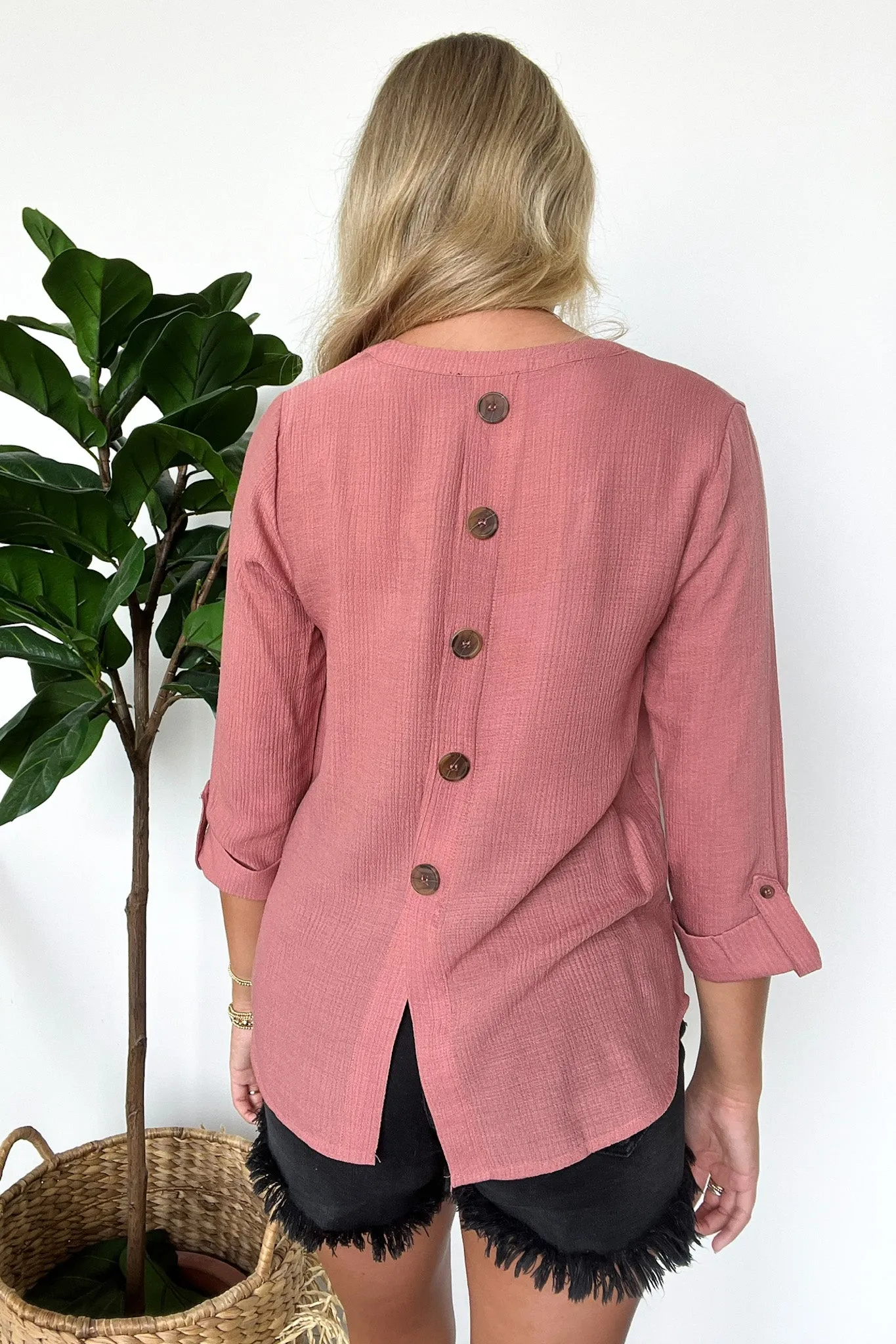 Jillisa V-Neck Woven Pocket Top - FINAL SALE