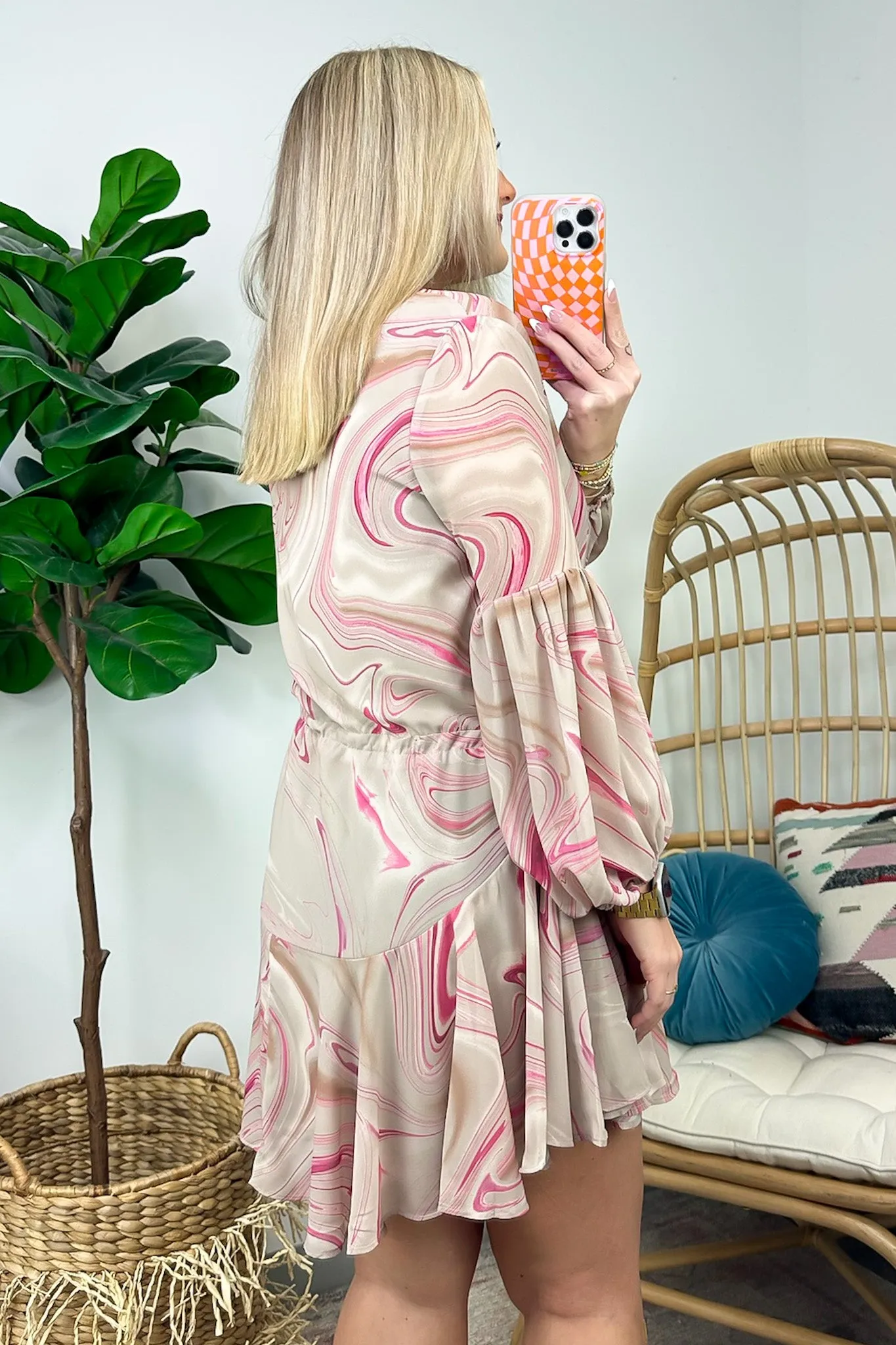 Joanie Abstract Retro Flounce Dress - FINAL SALE