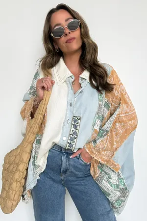 Joslyn Patchwork Contrast Denim Shirt - BACK IN STOCK