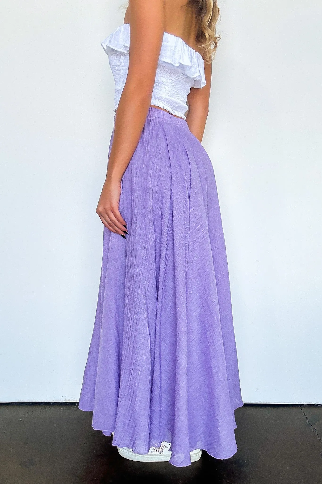 Julianna High Waist Woven Maxi Skirt