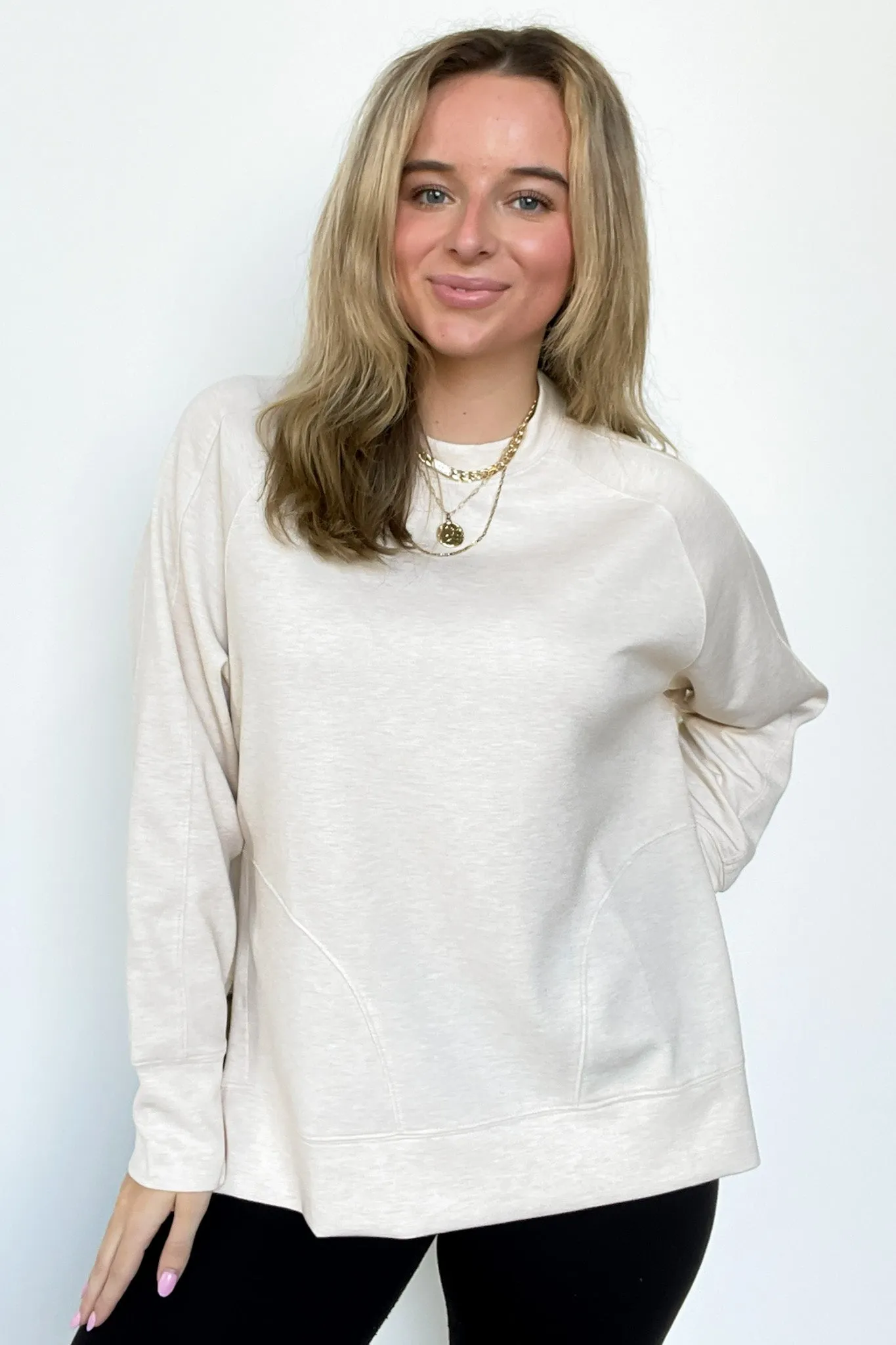 Julien Scuba Knit Side Slit Pullover