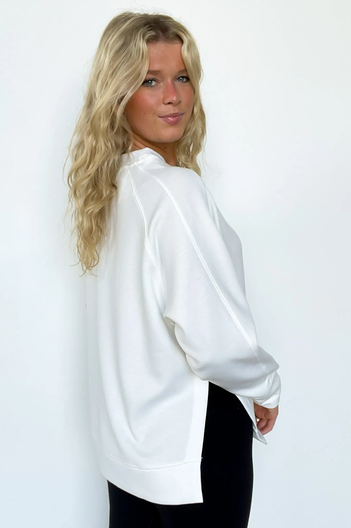 Julien Scuba Knit Side Slit Pullover