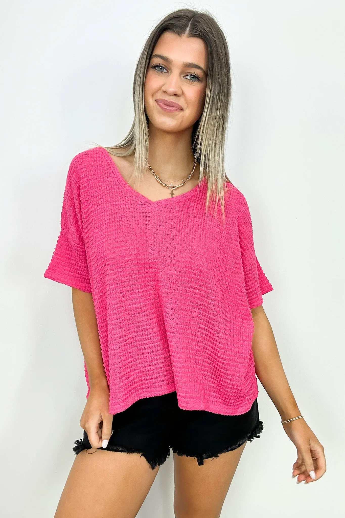 Julietta V-Neck Cropped Short Sleeve Top - BACK IN STOCK