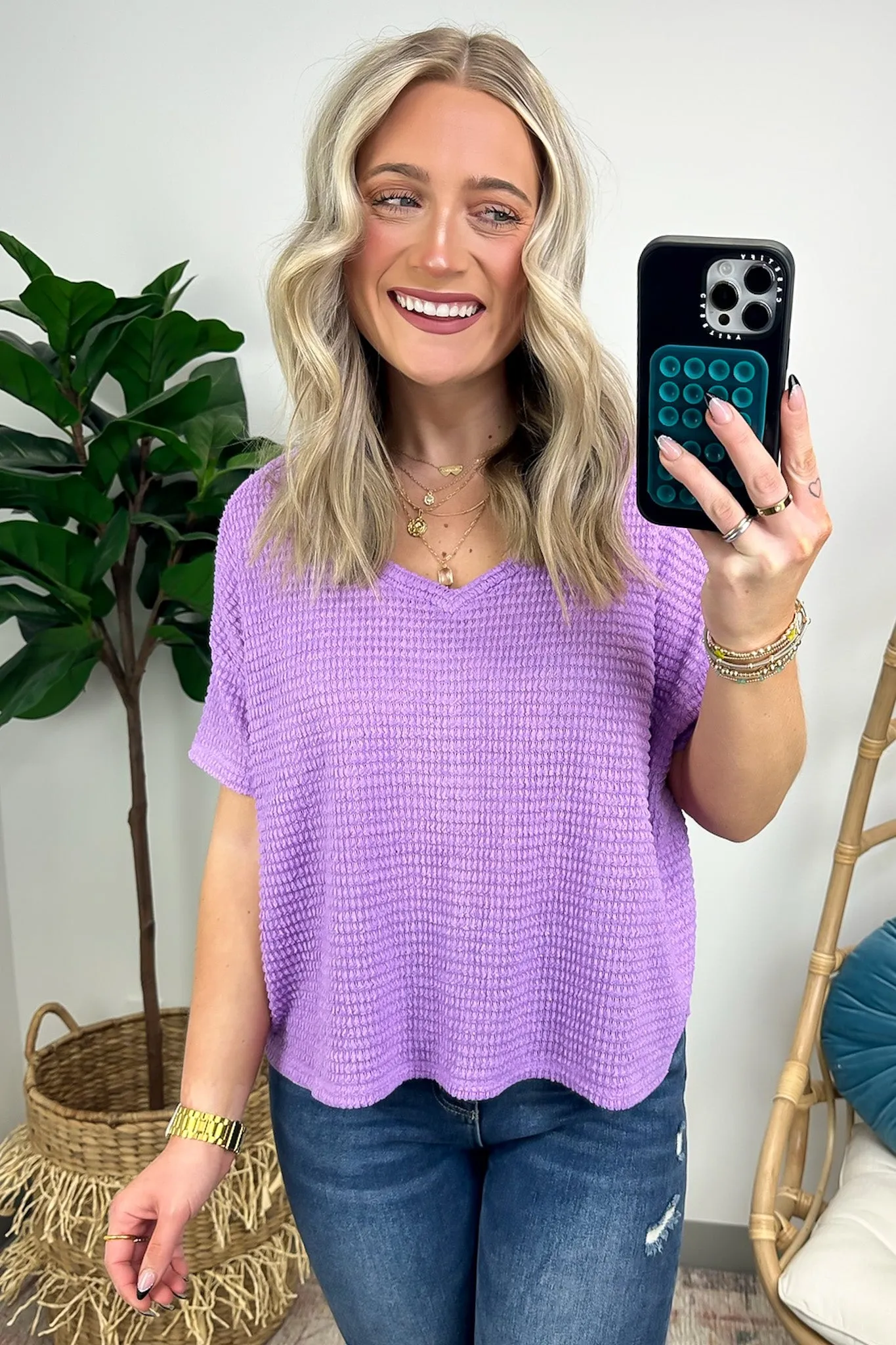 Julietta V-Neck Cropped Short Sleeve Top - BACK IN STOCK