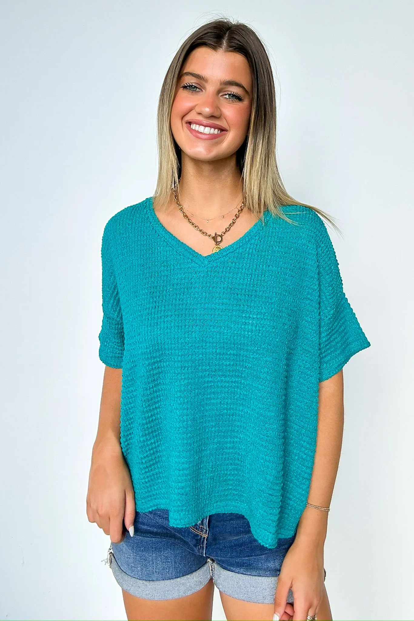 Julietta V-Neck Cropped Short Sleeve Top - BACK IN STOCK