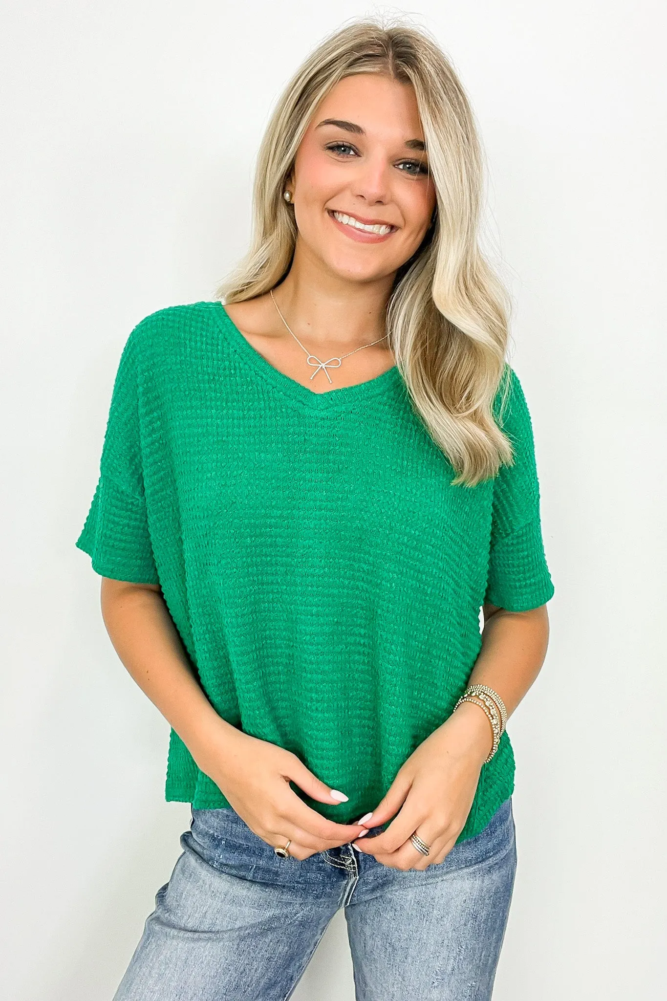 Julietta V-Neck Cropped Short Sleeve Top - BACK IN STOCK