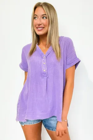 Juliette Washed Double Gauze Button Top
